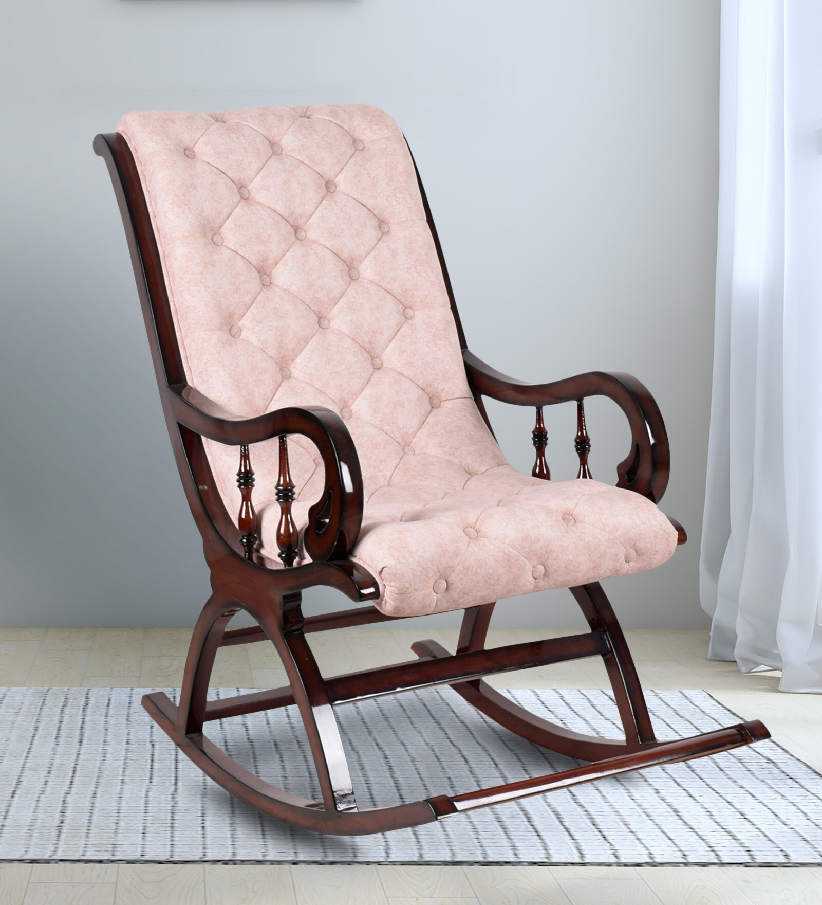 Buy Colorodo Solid Wood Rocking Chair in Brown Colour at 33 OFF by