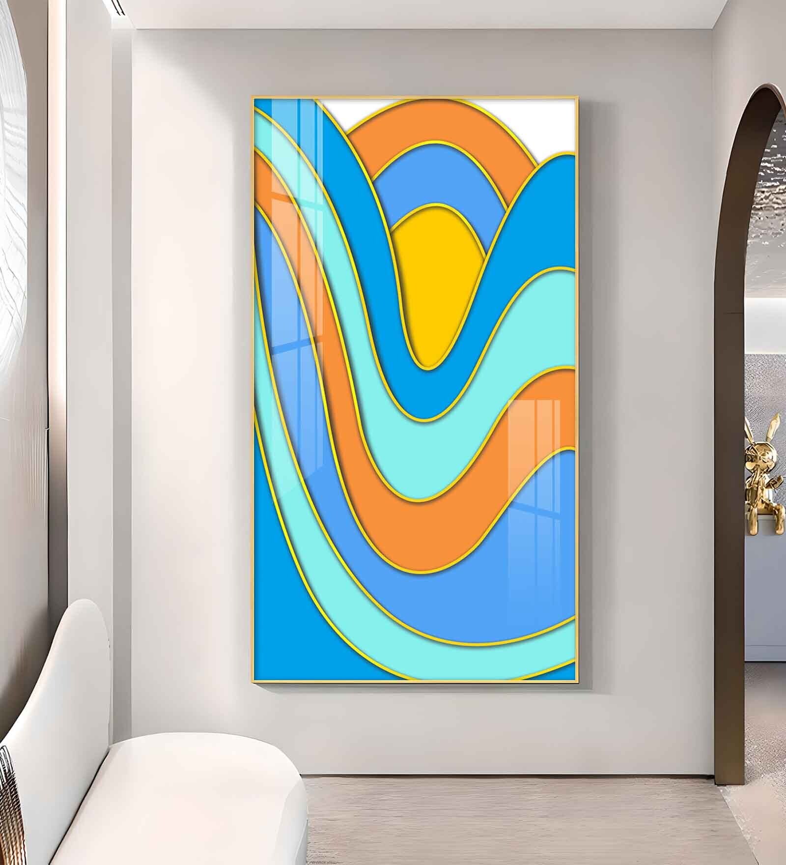 Colorwave Sunburst Glass Finish Vertical Wall Art