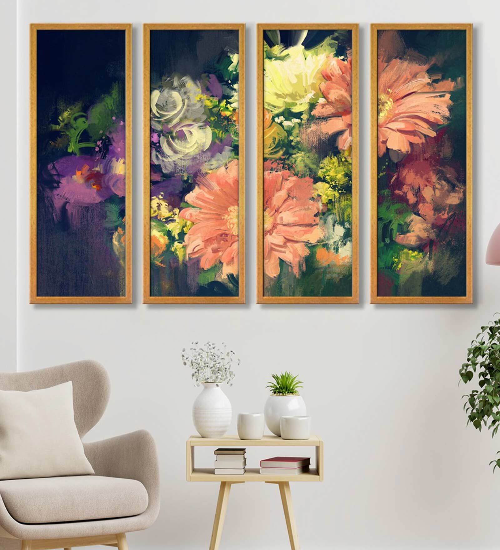 Colourful Flower Art Panels Canvas Painting