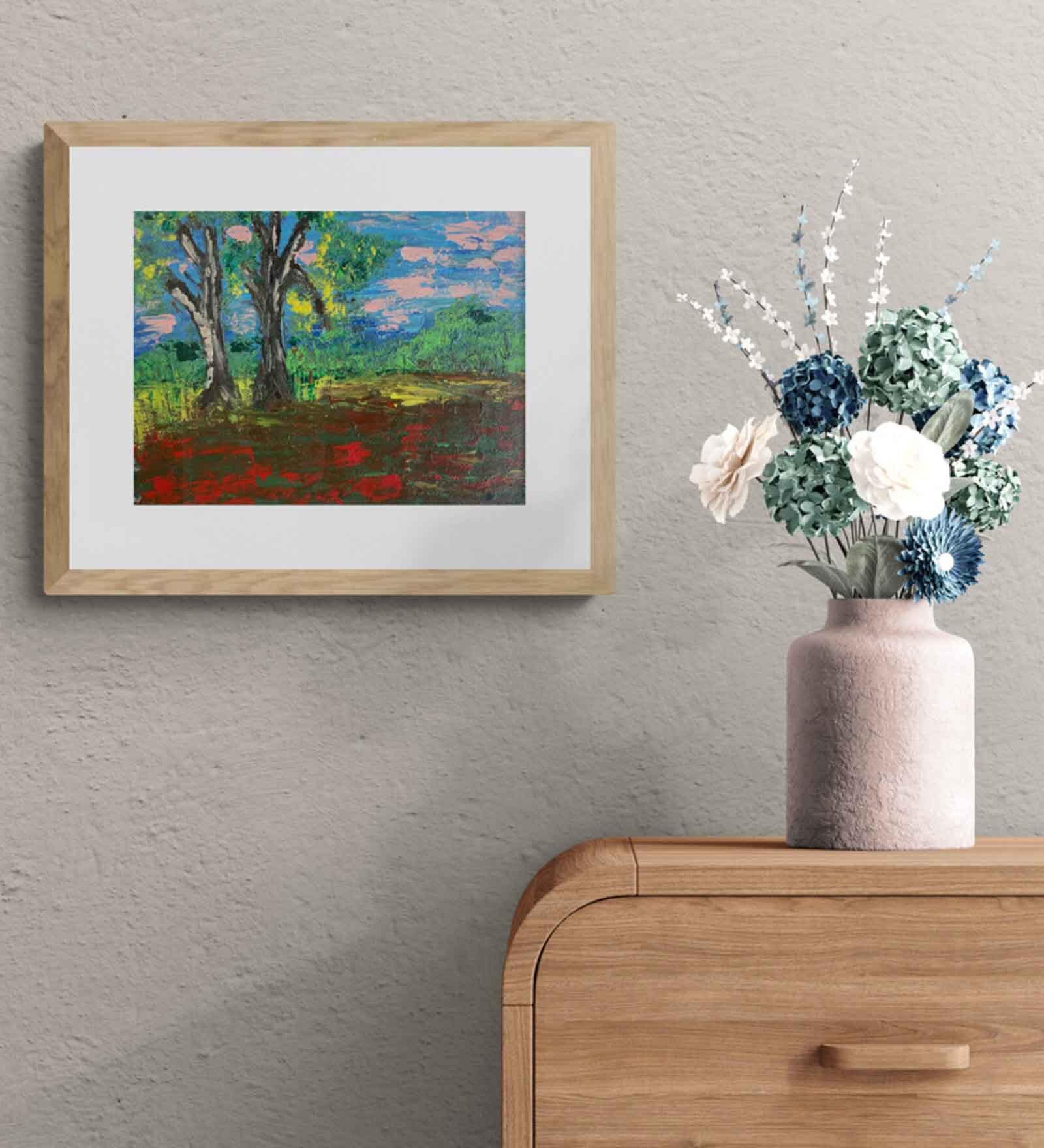 Colourful Nature Handmade Acrylic Paint On Canvas Unframed