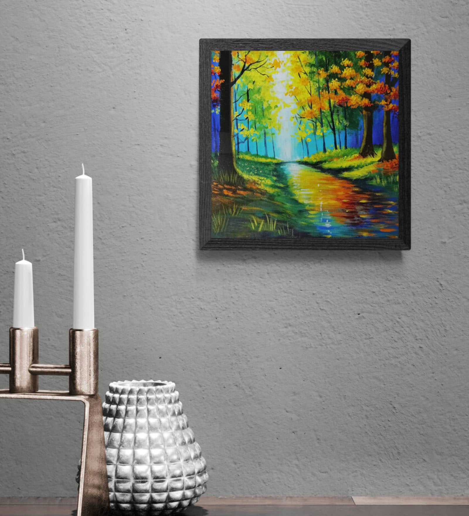 Colourful Nature Handmade Acrylic Paint On Canvas Unframed