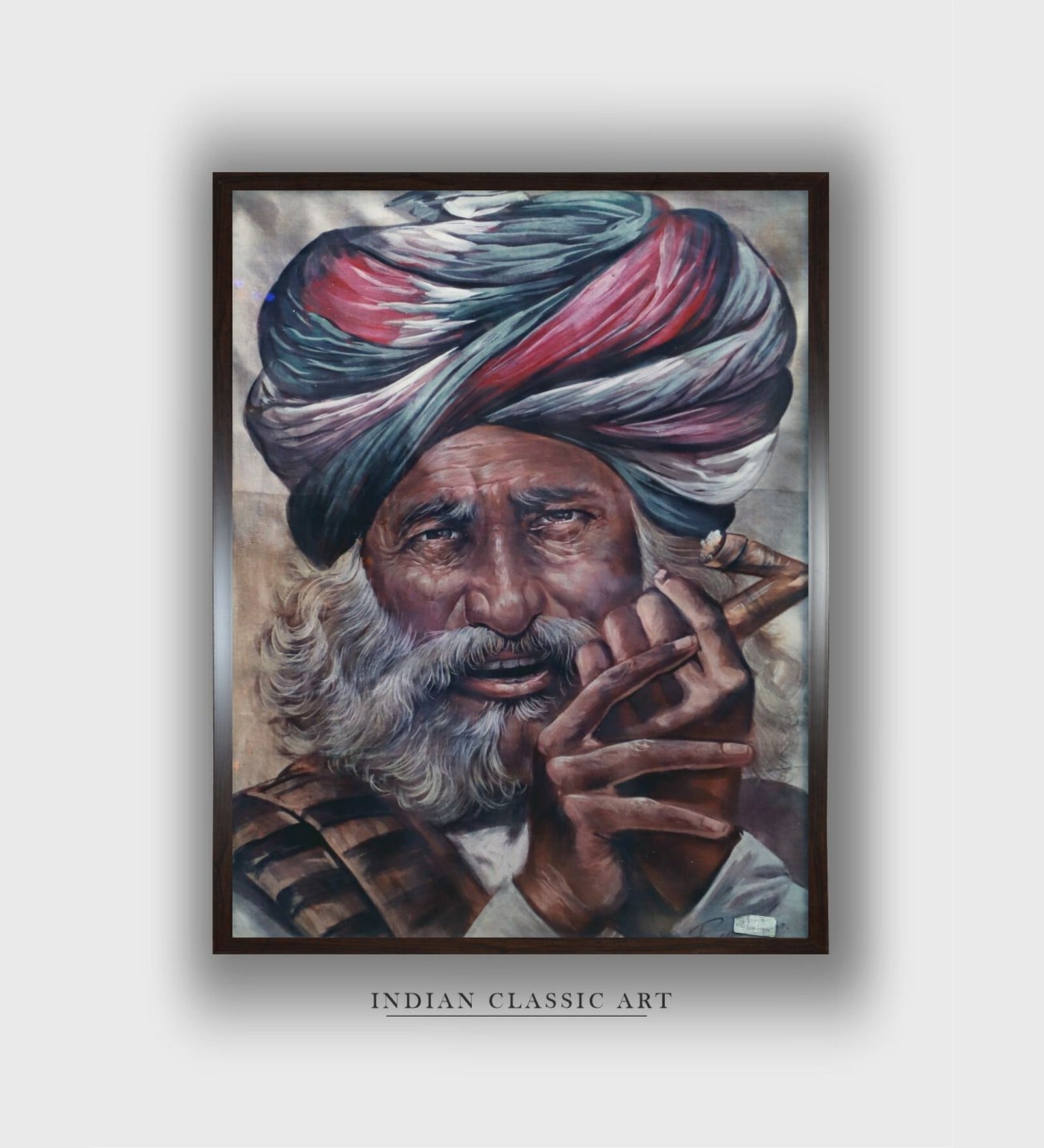 Colourful Rajasthani Canvas Framed Wall Painting