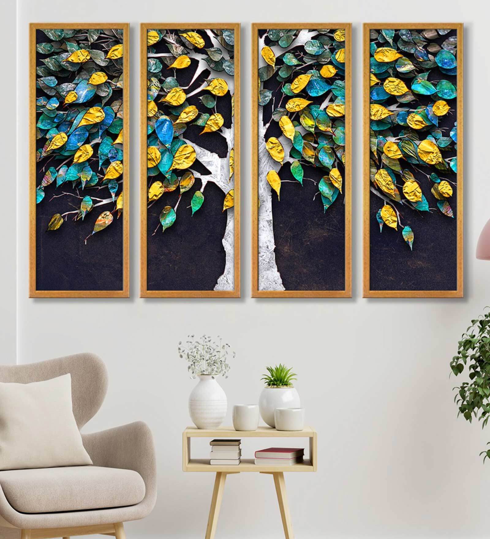Buy Decorative Method Multicolour Canvas Framed Landscape Art Panel Set