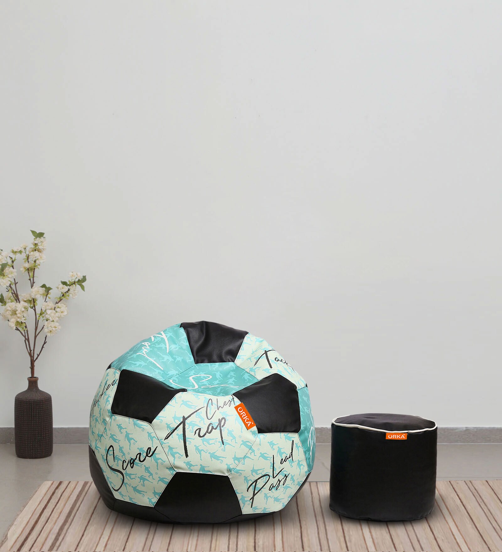 Buy Combo Foot Ball Bean Bag 3XL Bean Bag & Pouffe with Beans in Multi