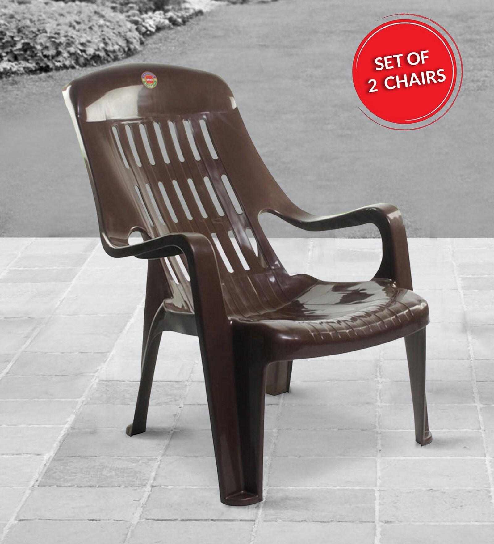Buy Comfort (Set of 2) Plastic Chair in Brown Colour by Cello Online