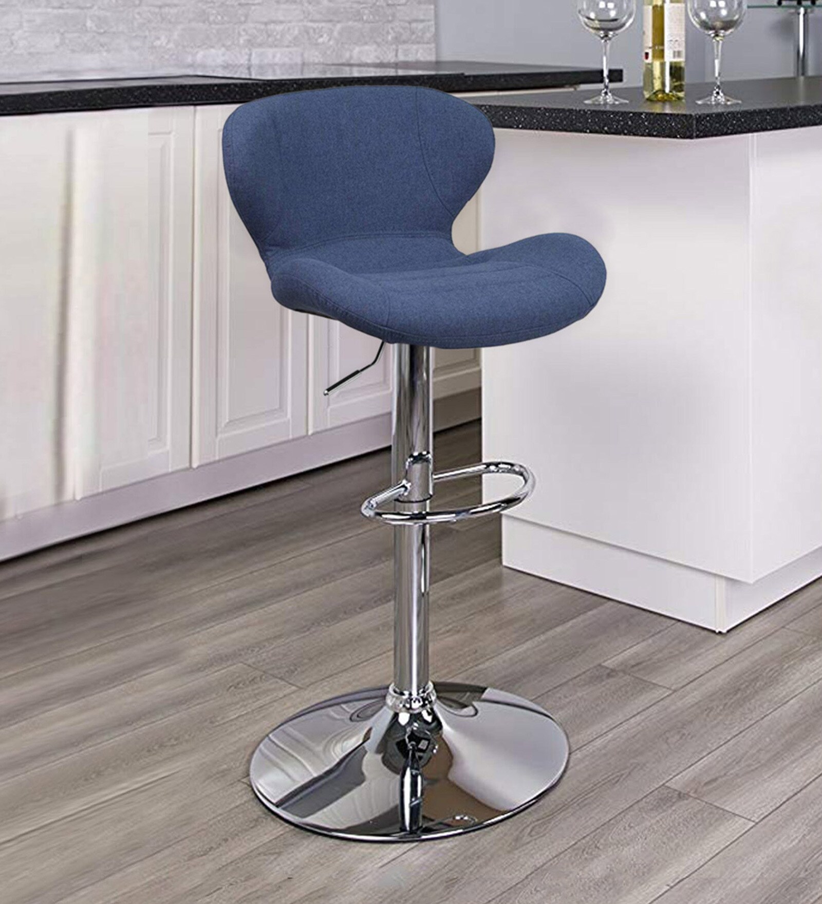 Buy Comfortable Bar Stool with Adjustable Height in Blue Colour at 46