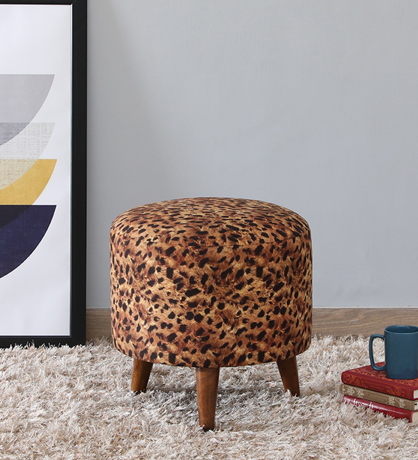 Comfy Fabric Foot Stool In Multicolour