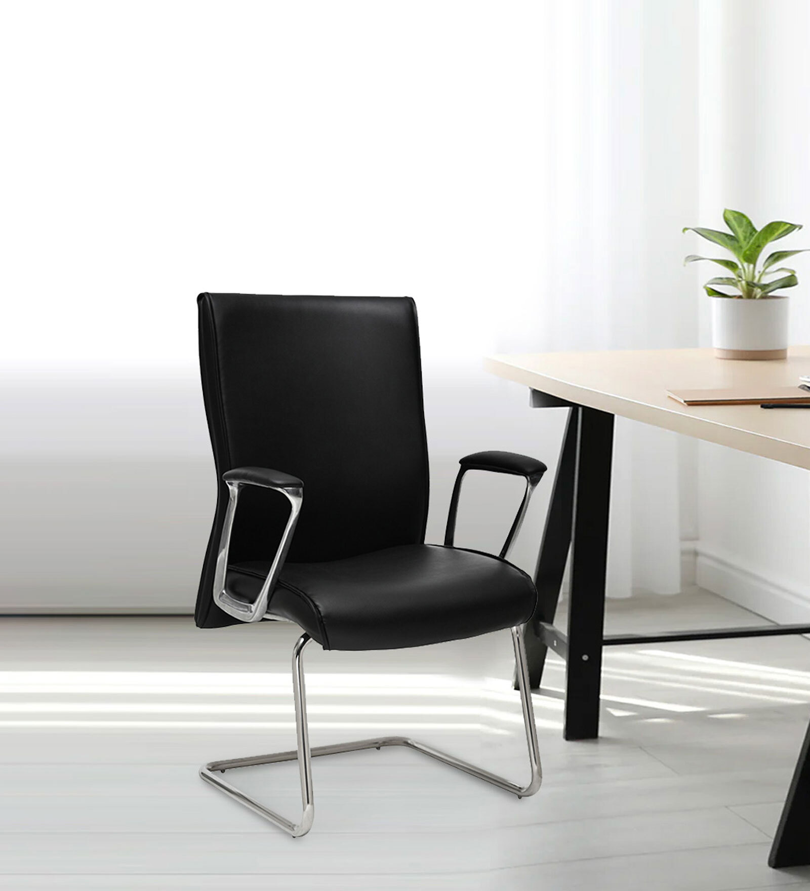 CommandCOMMAND VISITOR LEATHERITE CHAIR BLACK