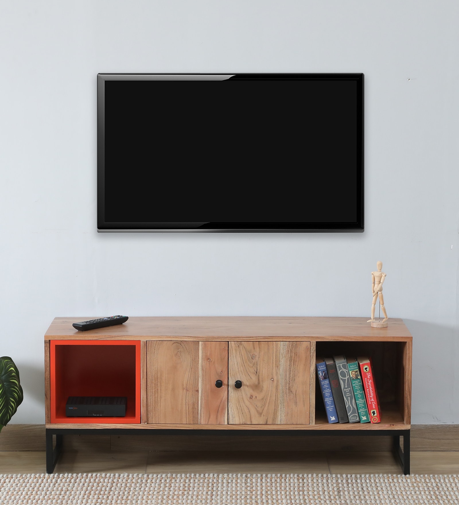 Commodore Acacia Wood TV Console In Natural Finish