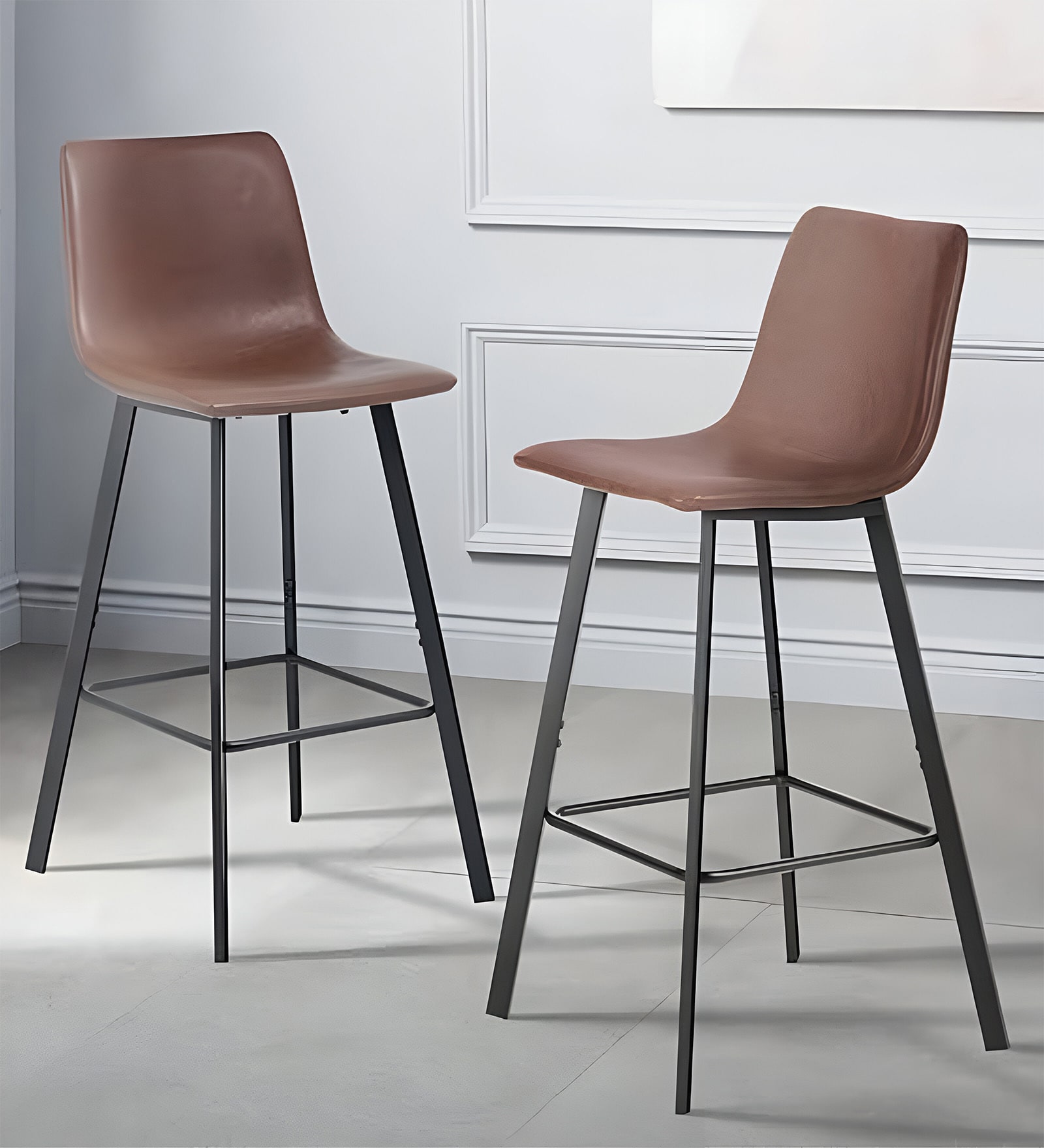 Compact Bar Stool In Brown Color