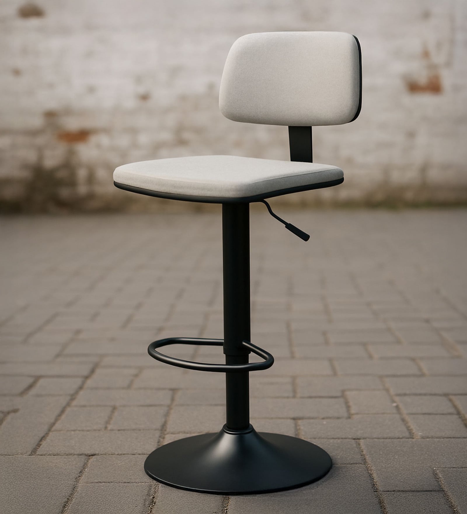 Timber Bar Stool In Grey Color