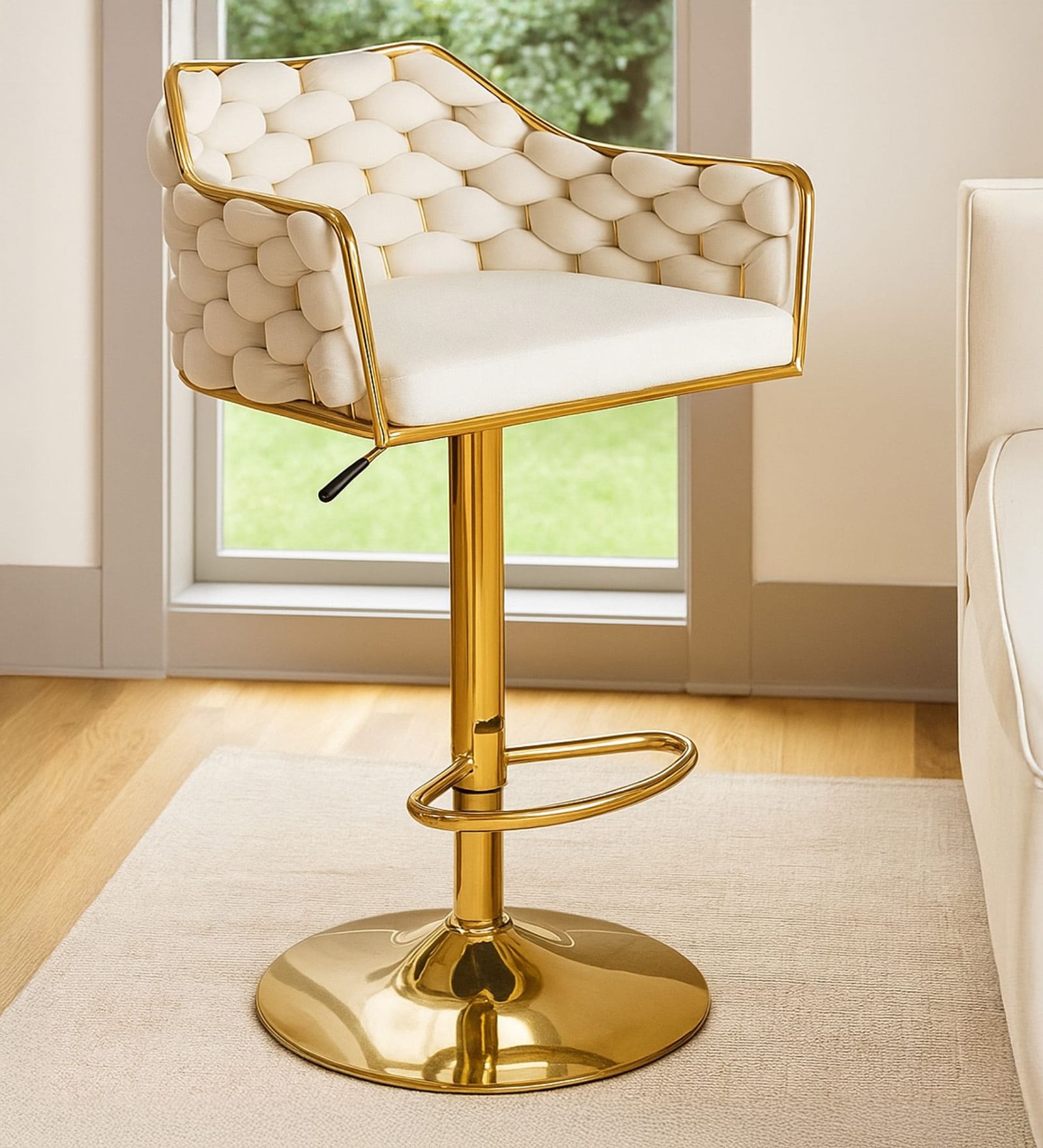 Solstice Rotatable Bar Stool In White Color