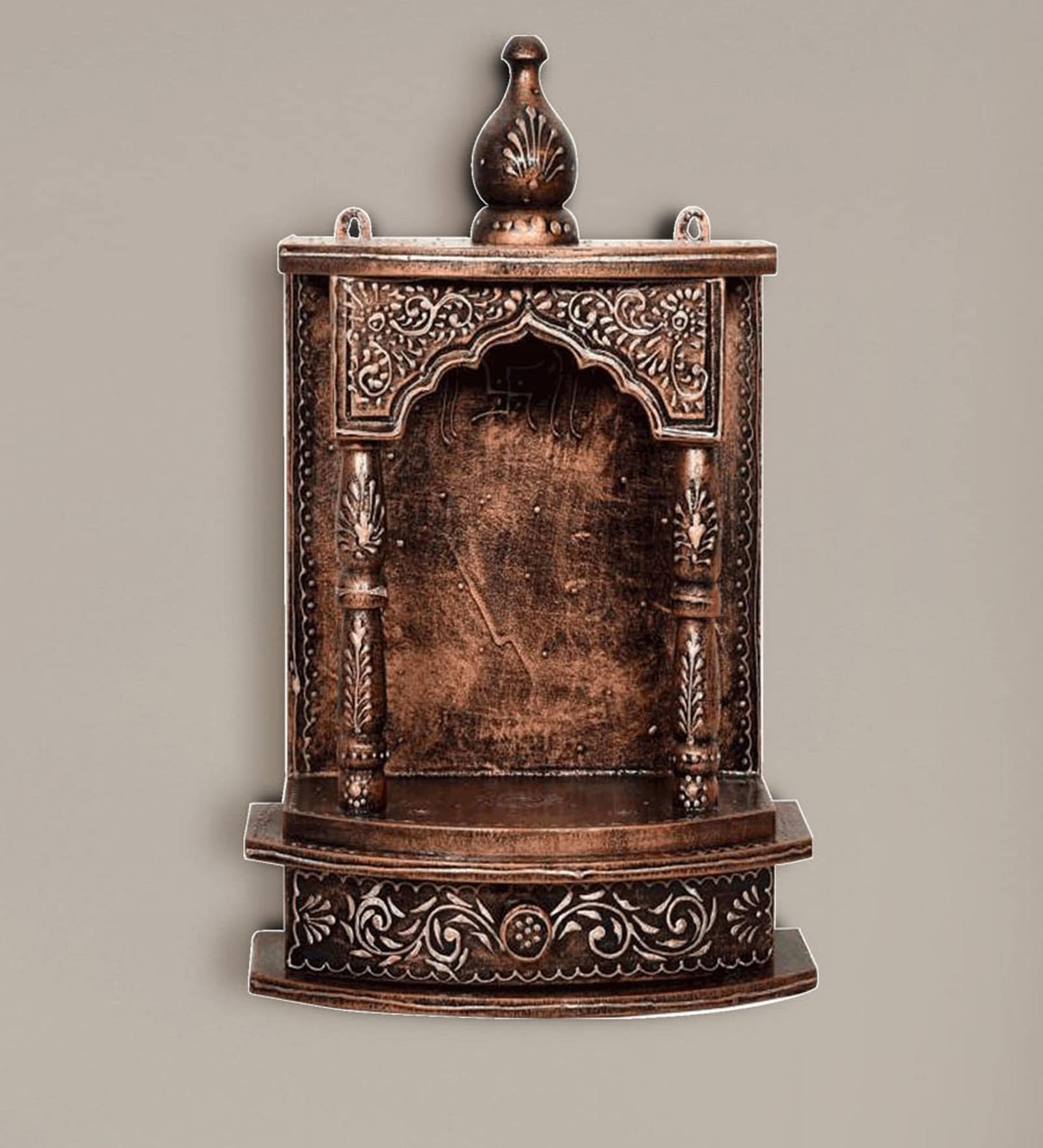 Bronze Mdf Wall Mounted Mandir Without Door