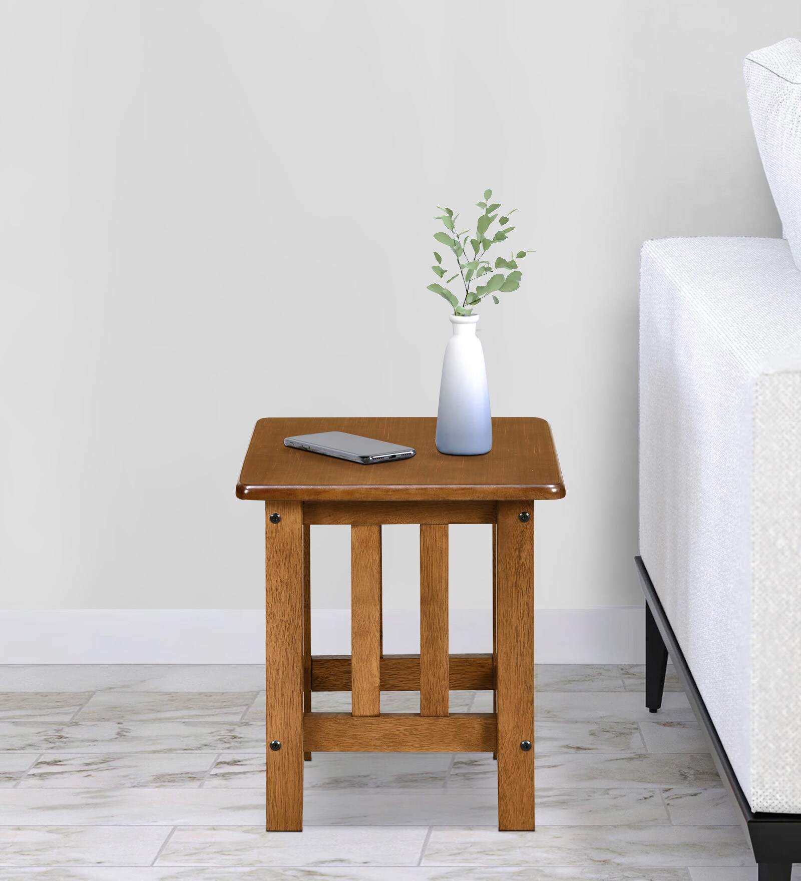 Conolly Solid Wood  Bed Side Table In Brown Finish