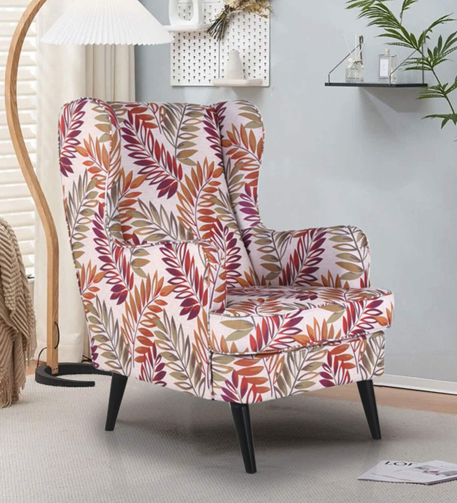 Conor Fabric Full Back Lounge Chair in Multi-Colour