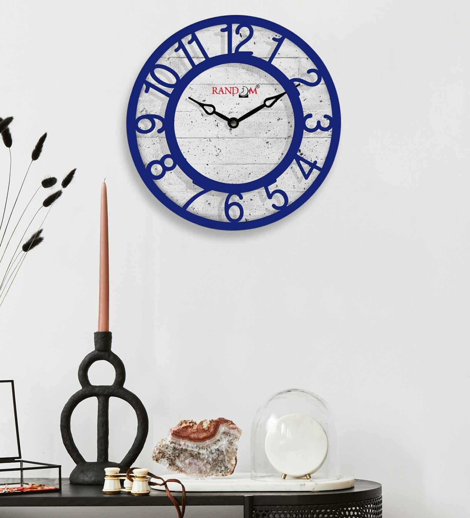 Blue Plastic Contemporary Modern Wall Clock