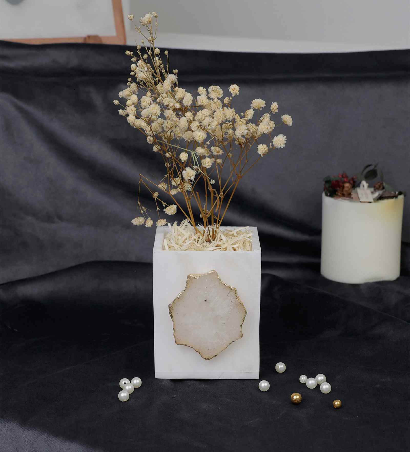 Contemporary Marble Flower Vase