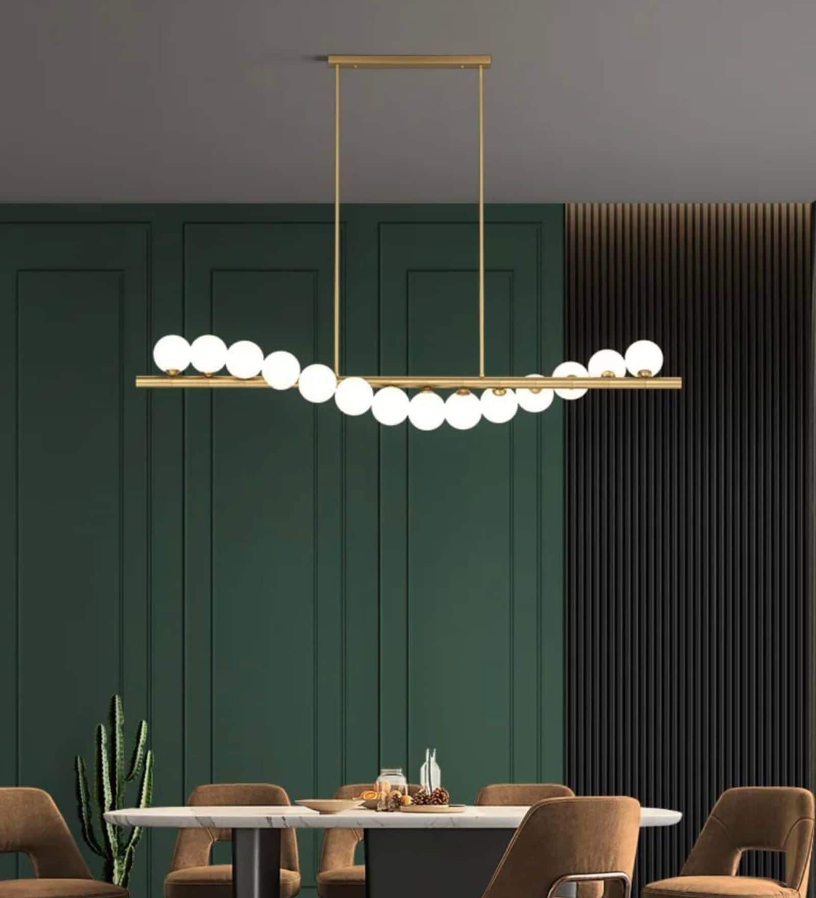 Contemporary Gold Chandelier with Spherical Globes