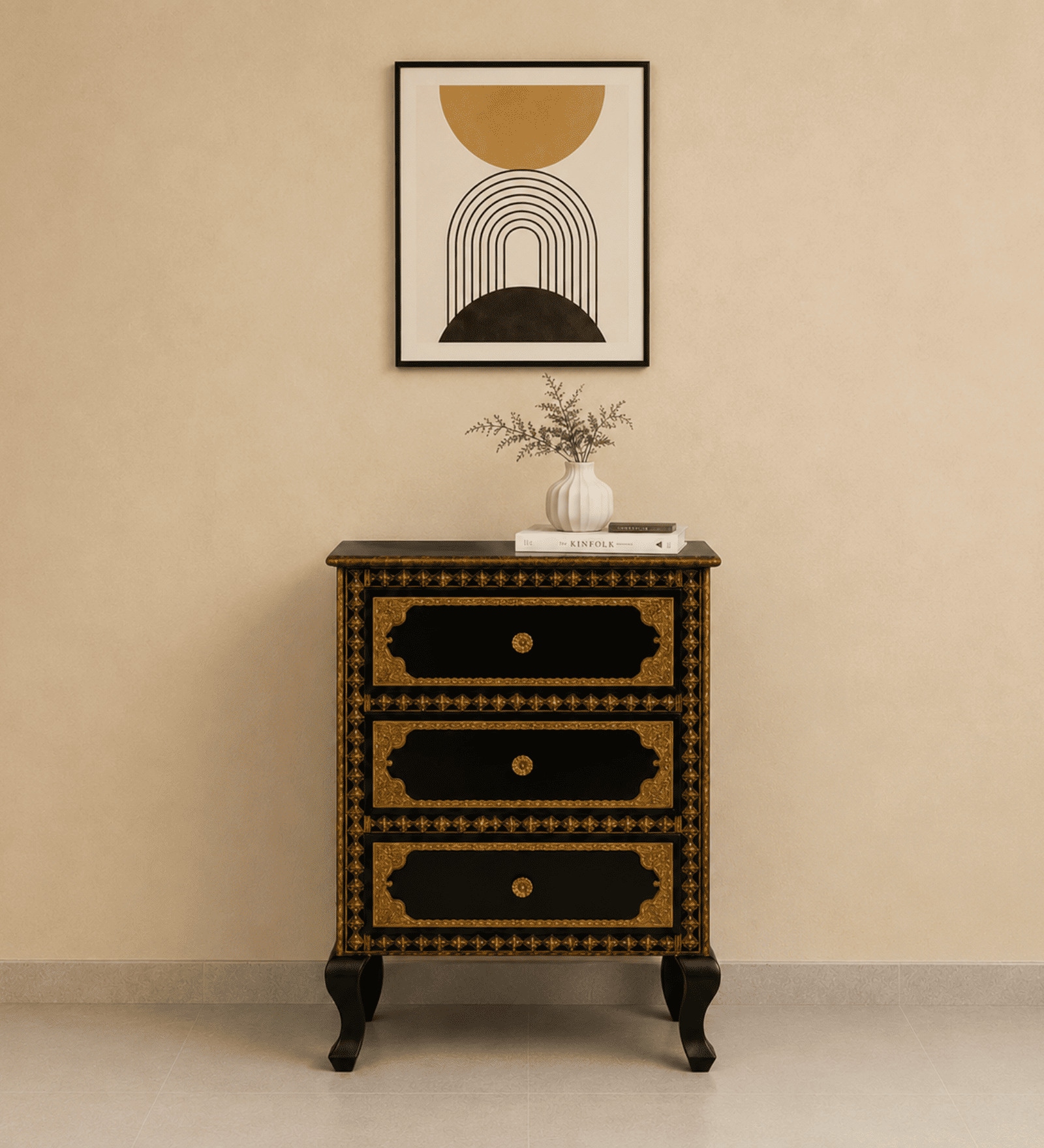 Contemporary Handpainted Wooden Cabinet for Home And Office In Multicolour Contemporary Handpainted Wooden Cabinet for Home And Office In Multicolour
