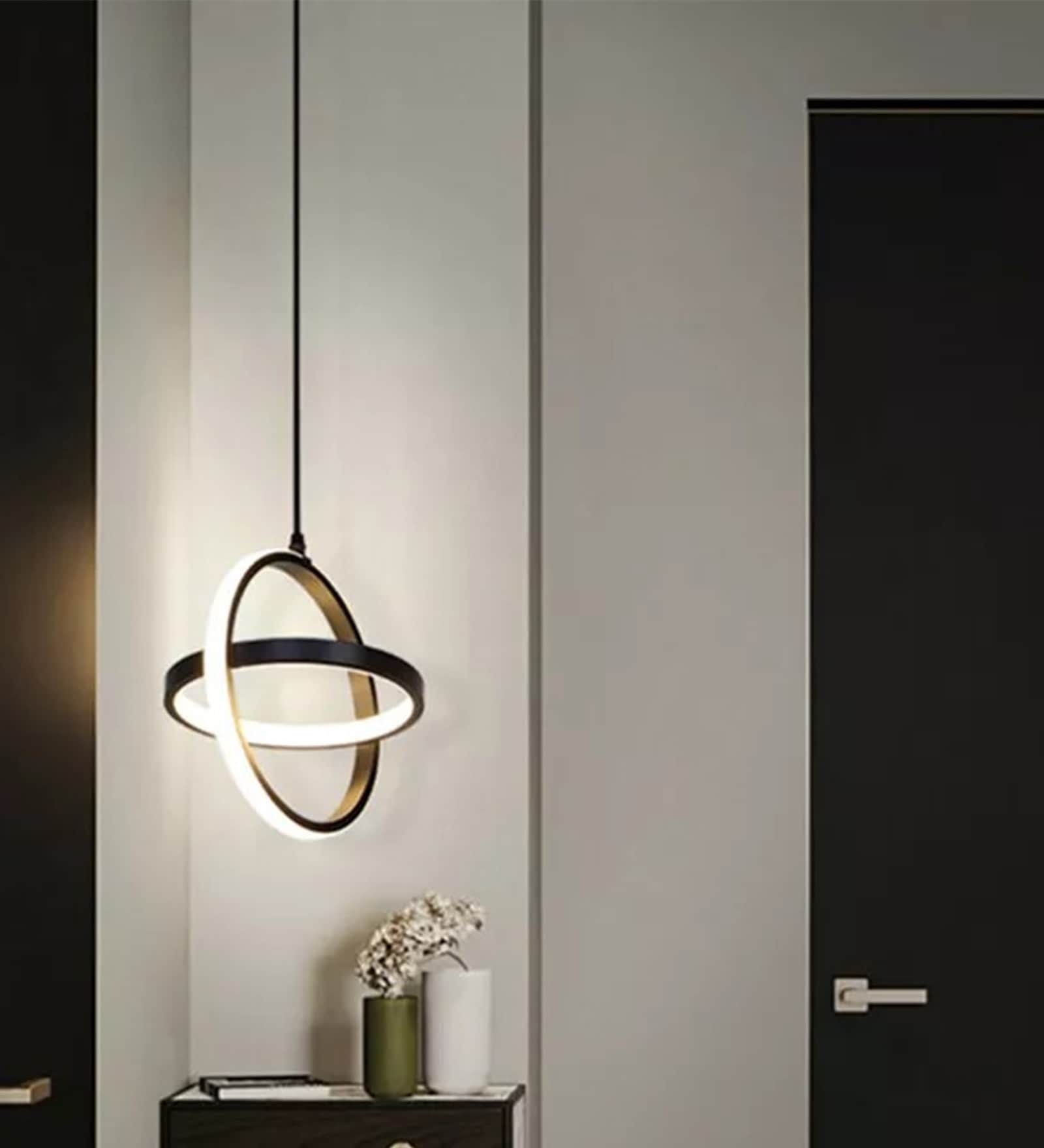 Contemporary LED Pendant Hanging Light Adjustable Height