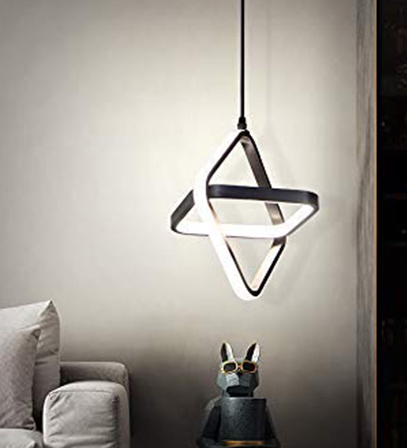 Contemporary LED Pendant Hanging Light Adjustable Height