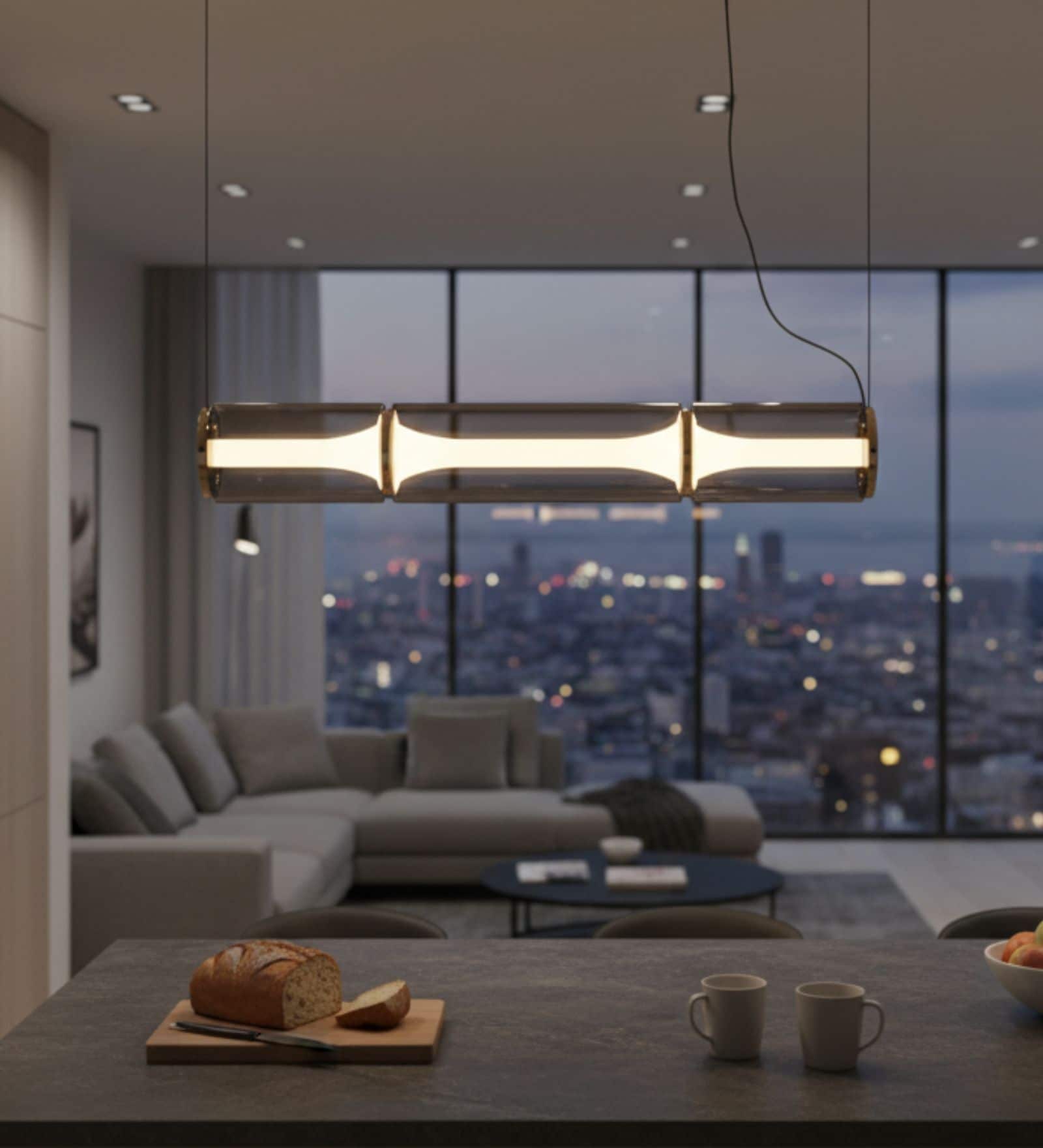 Contemporary Tube Pendant Light