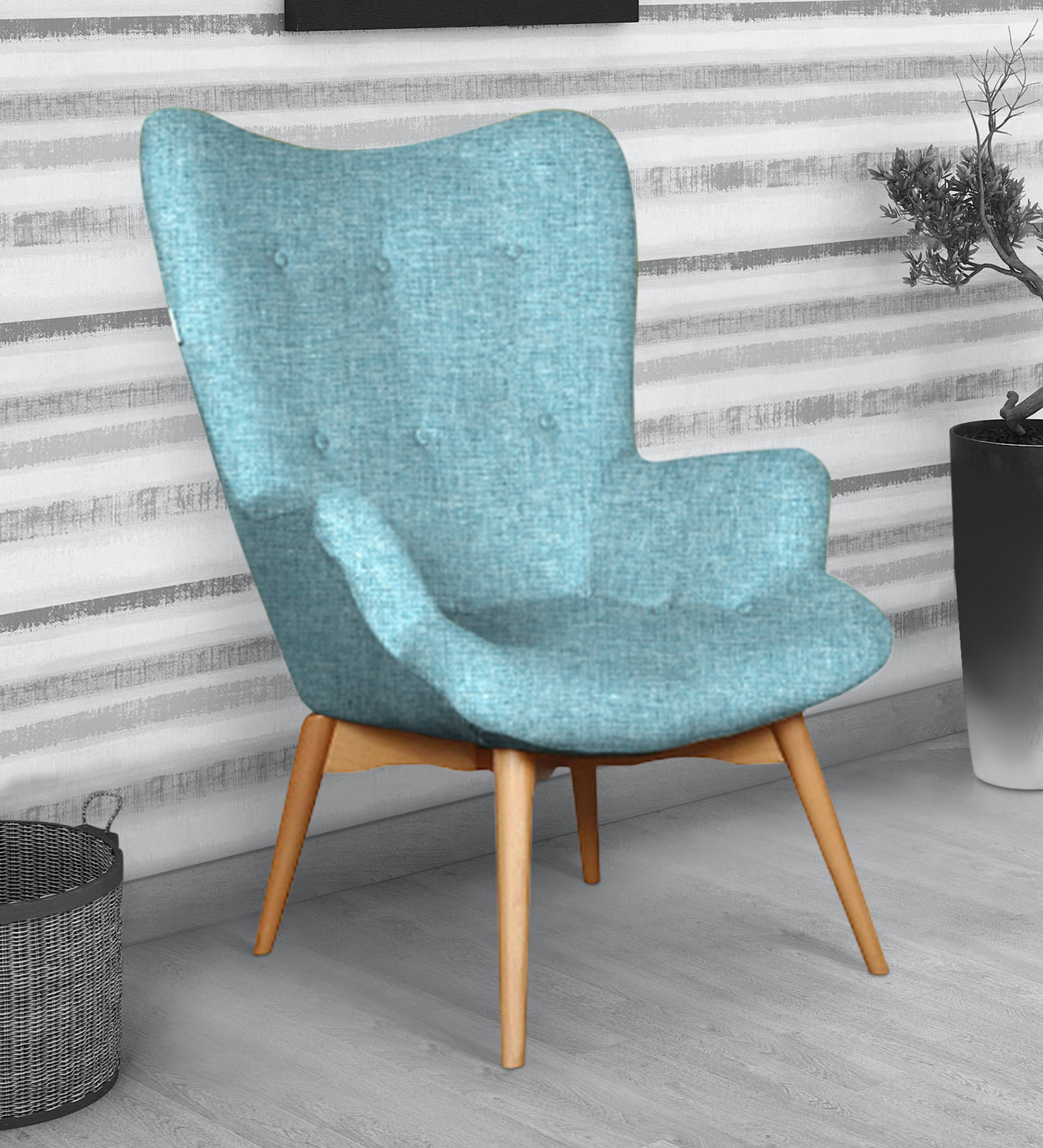 Contour Lounge Chair In Ice Blue Colour