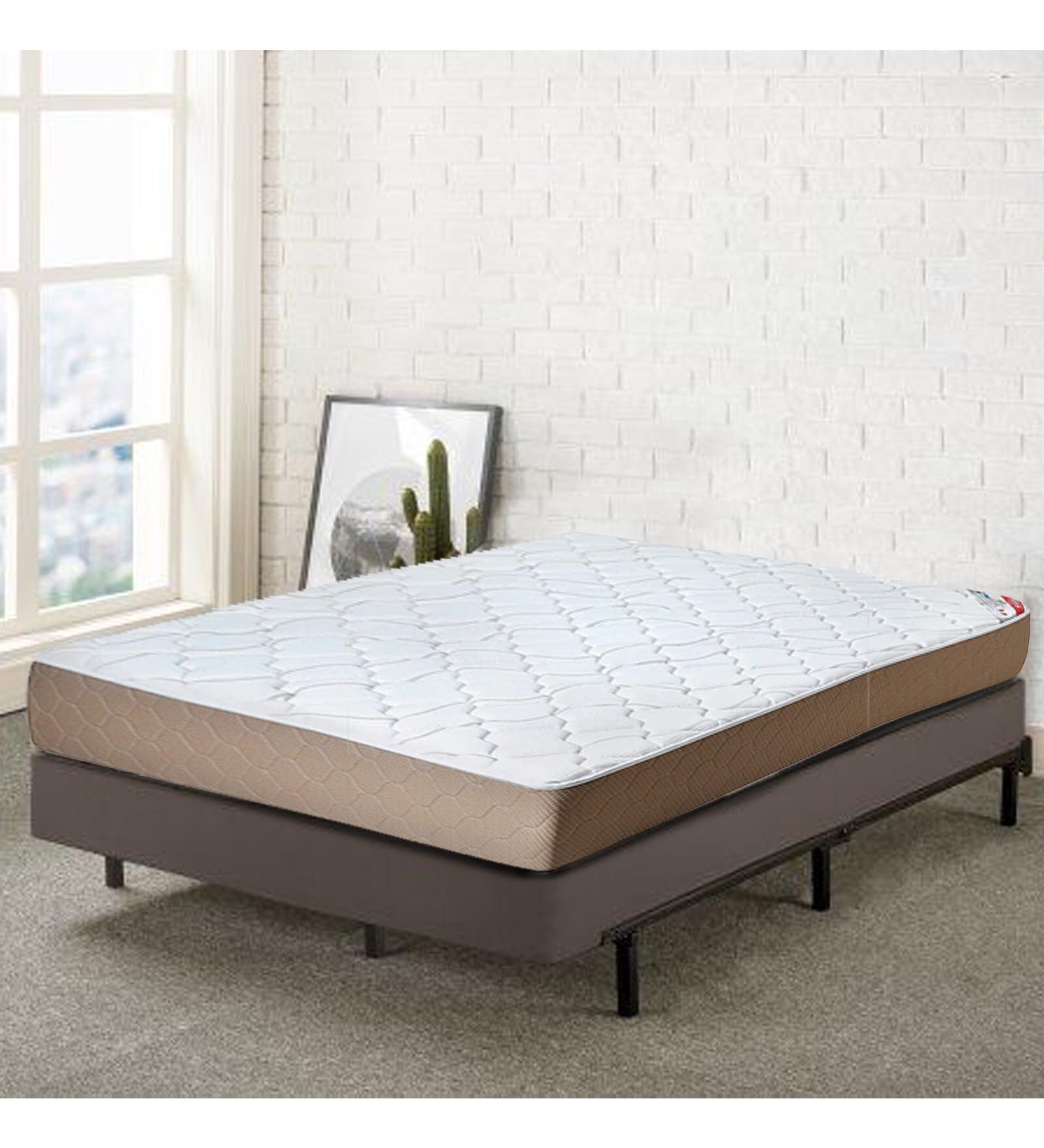 Buy Convenio Queen Bed 78x60x4 Foam Mattress (Free Pillows with