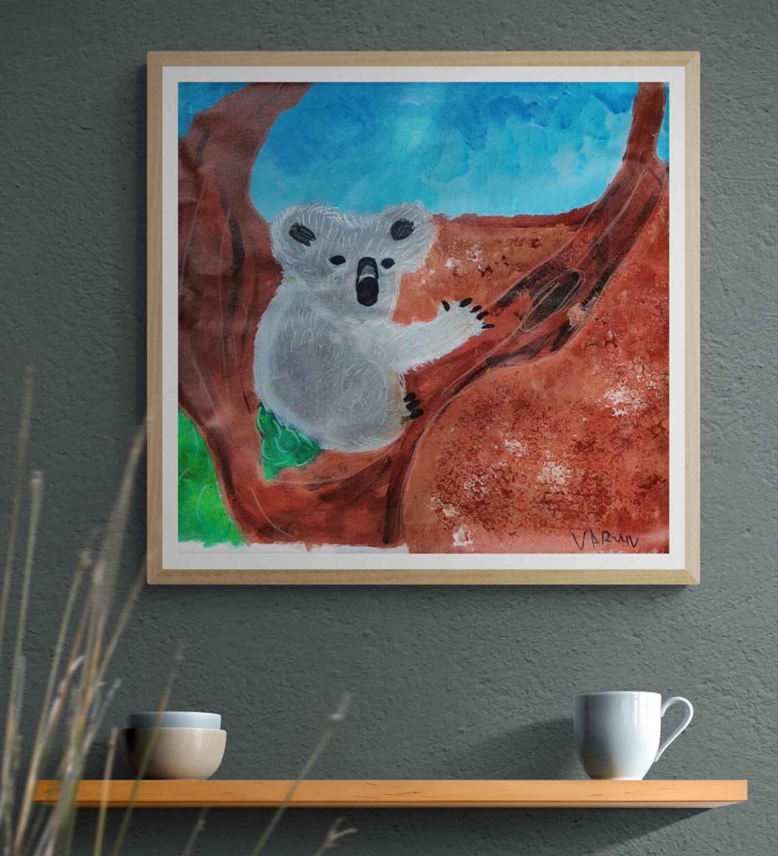 Cool Koala  Handmade Acrylic Paint On Canvas Unframed