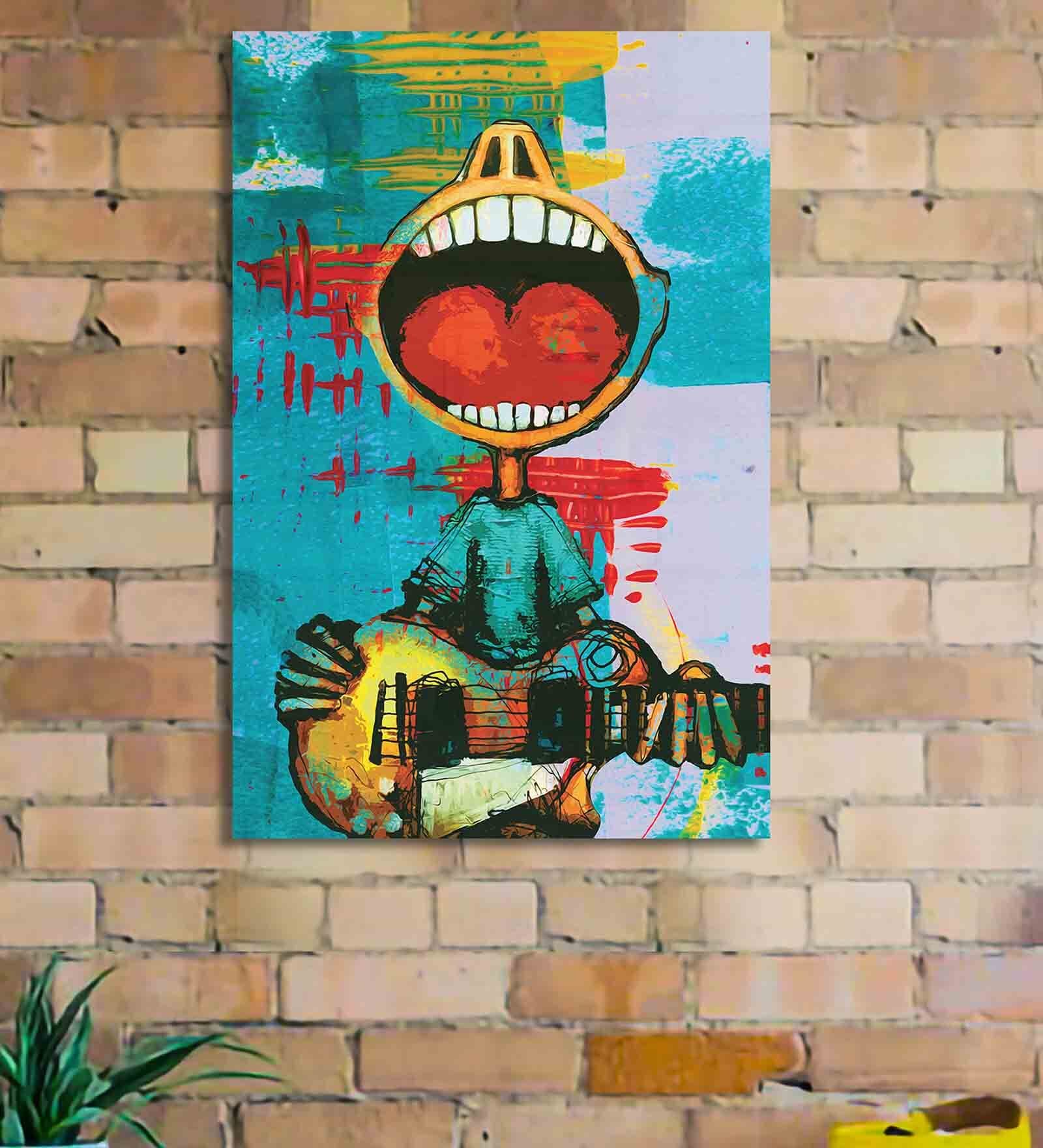 Coon Multicolour Canvas Teakwood And MDF Framed Art Print