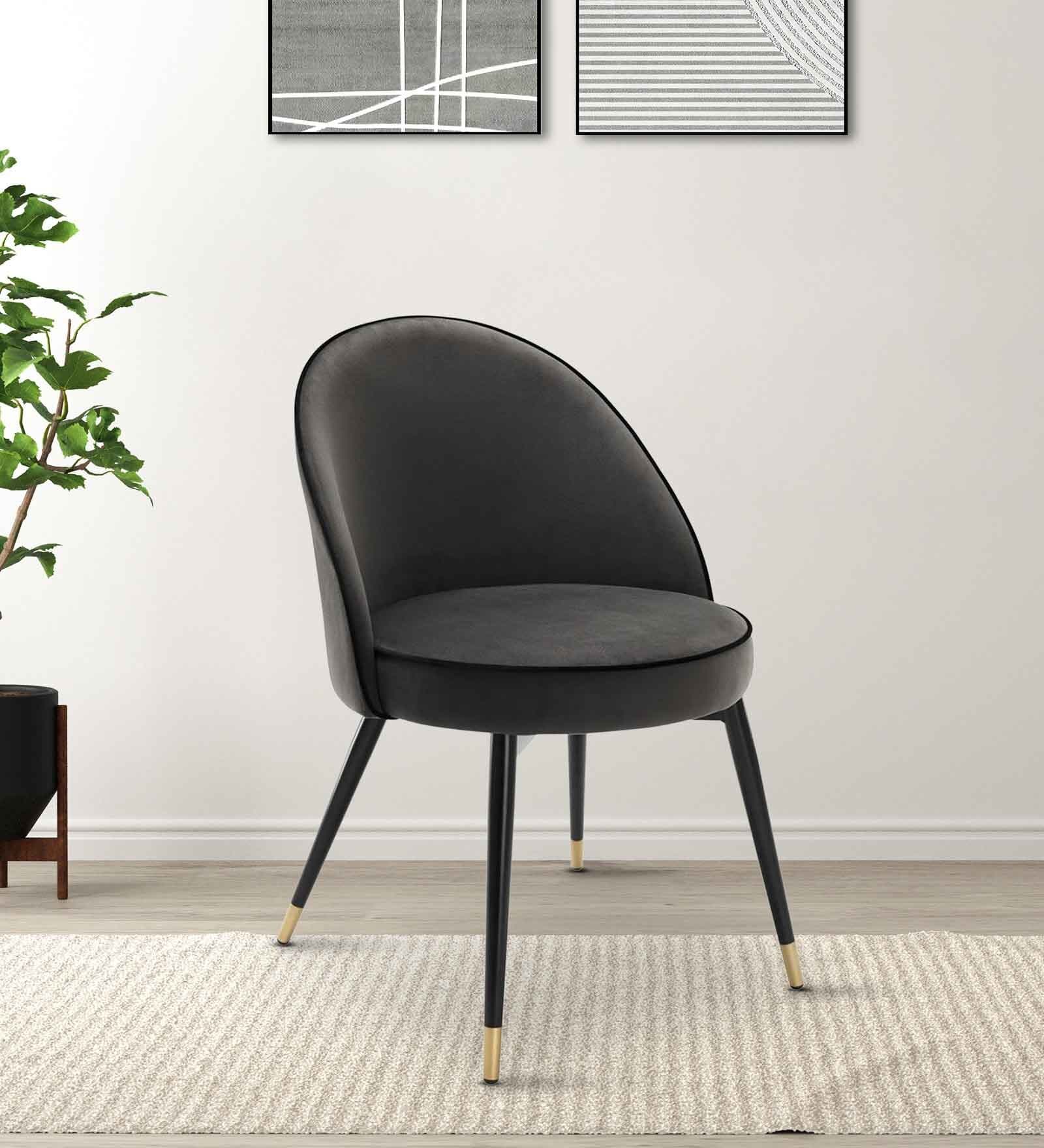 Cooper Fabric Dining Chair in Black Colour Cooper Fabric Dining Chair in Black Colour