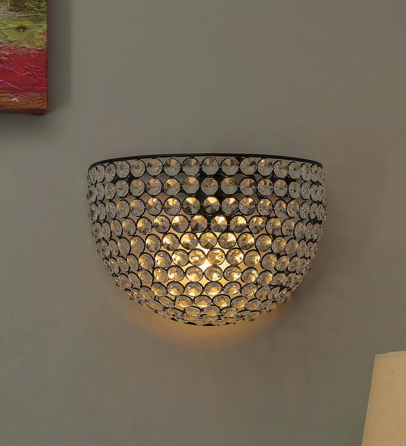 Avignon Crystal Flush Mount Wall Light (Copper Finish)