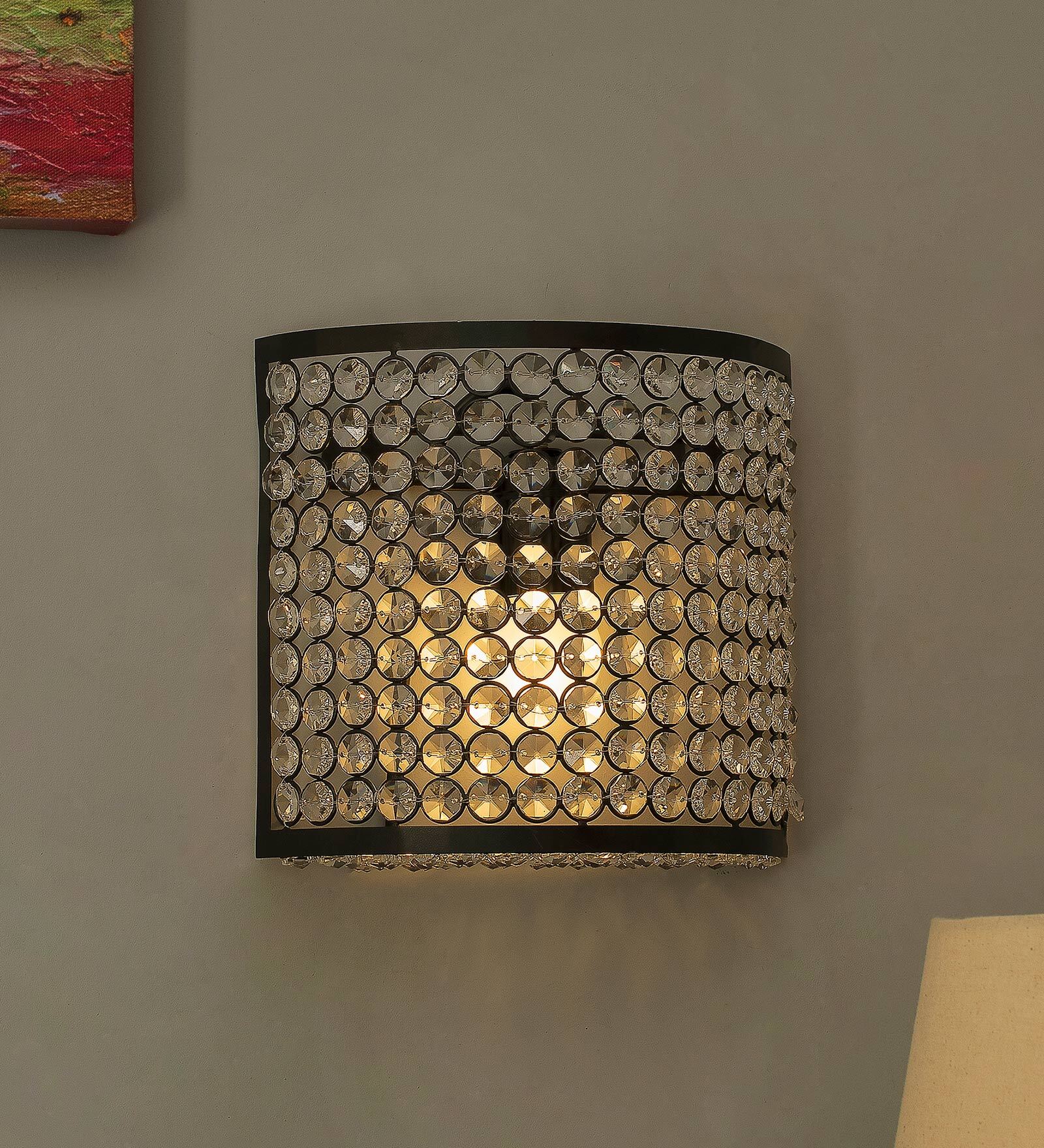 Black Copper Crystal Wall Light