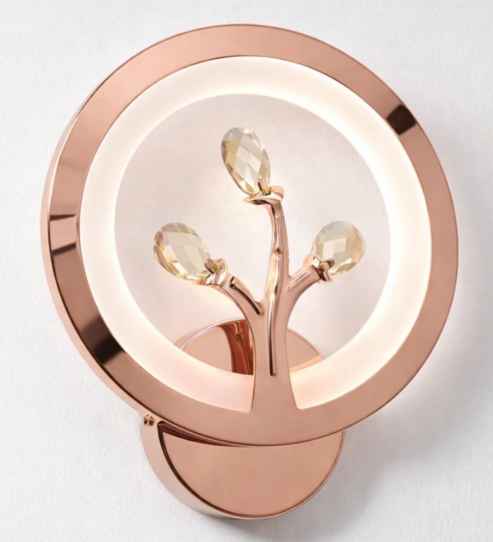 Copper Finish Novelty Wall Light Round Design Set of 1