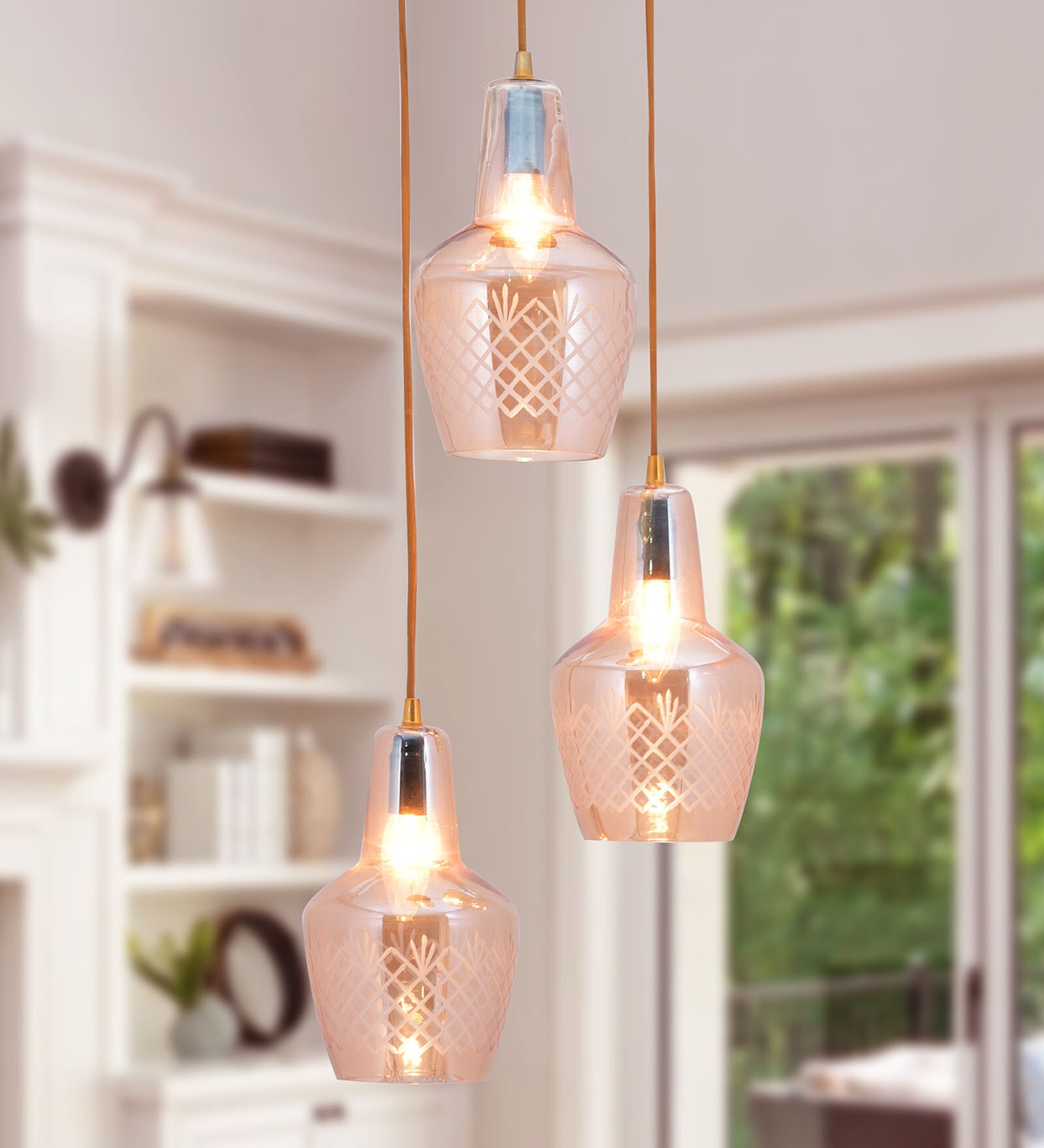 Jeny Copper Glass Cluster Hanging Light