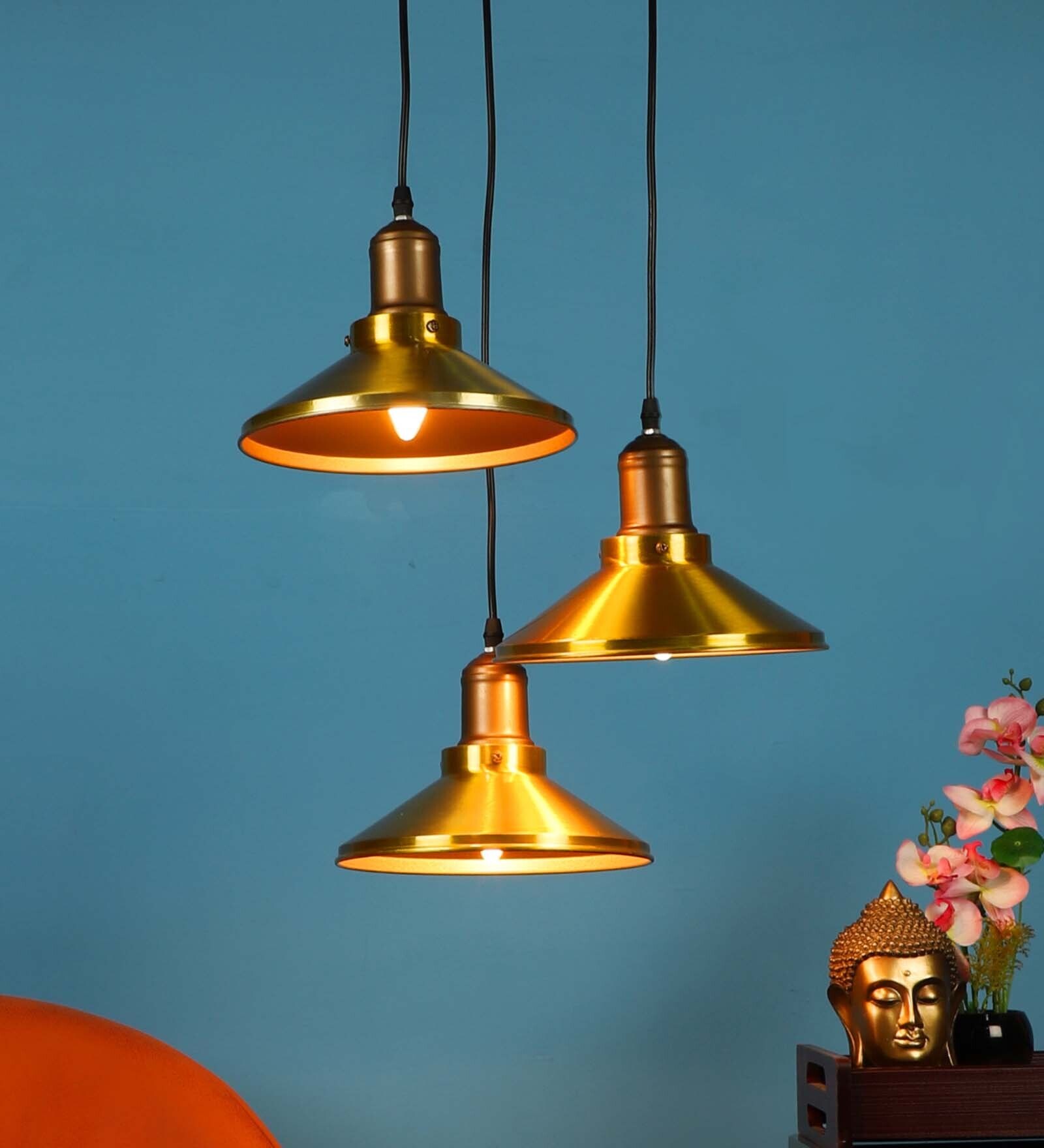 Vian Copper Iron Cluster Hanging Light