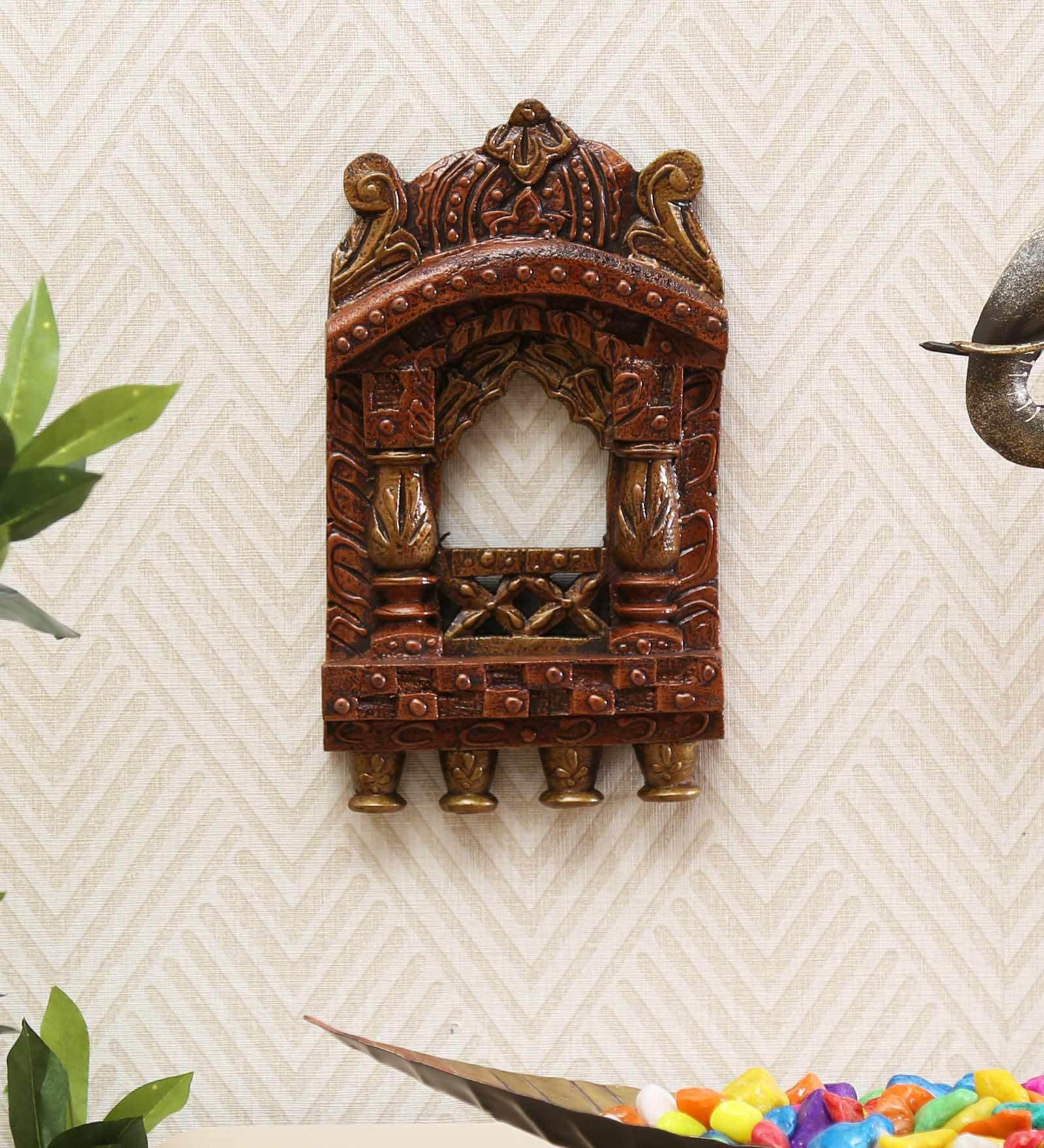 Copper Finish Solid Wood Jharokha