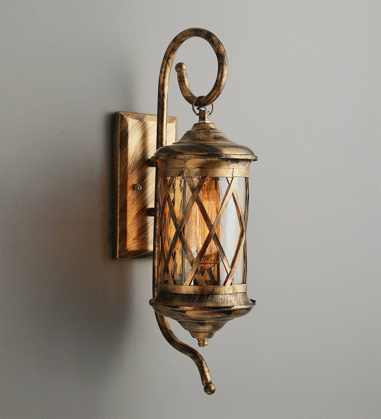 Mylo Copper Metal and Glass Wall Sconces
