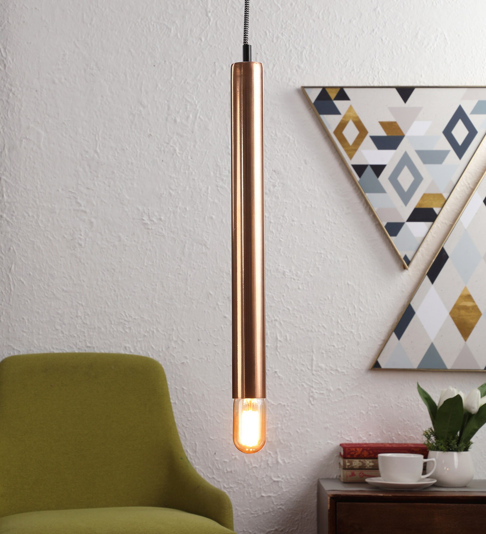 Copper Metal Single Hanging Lights