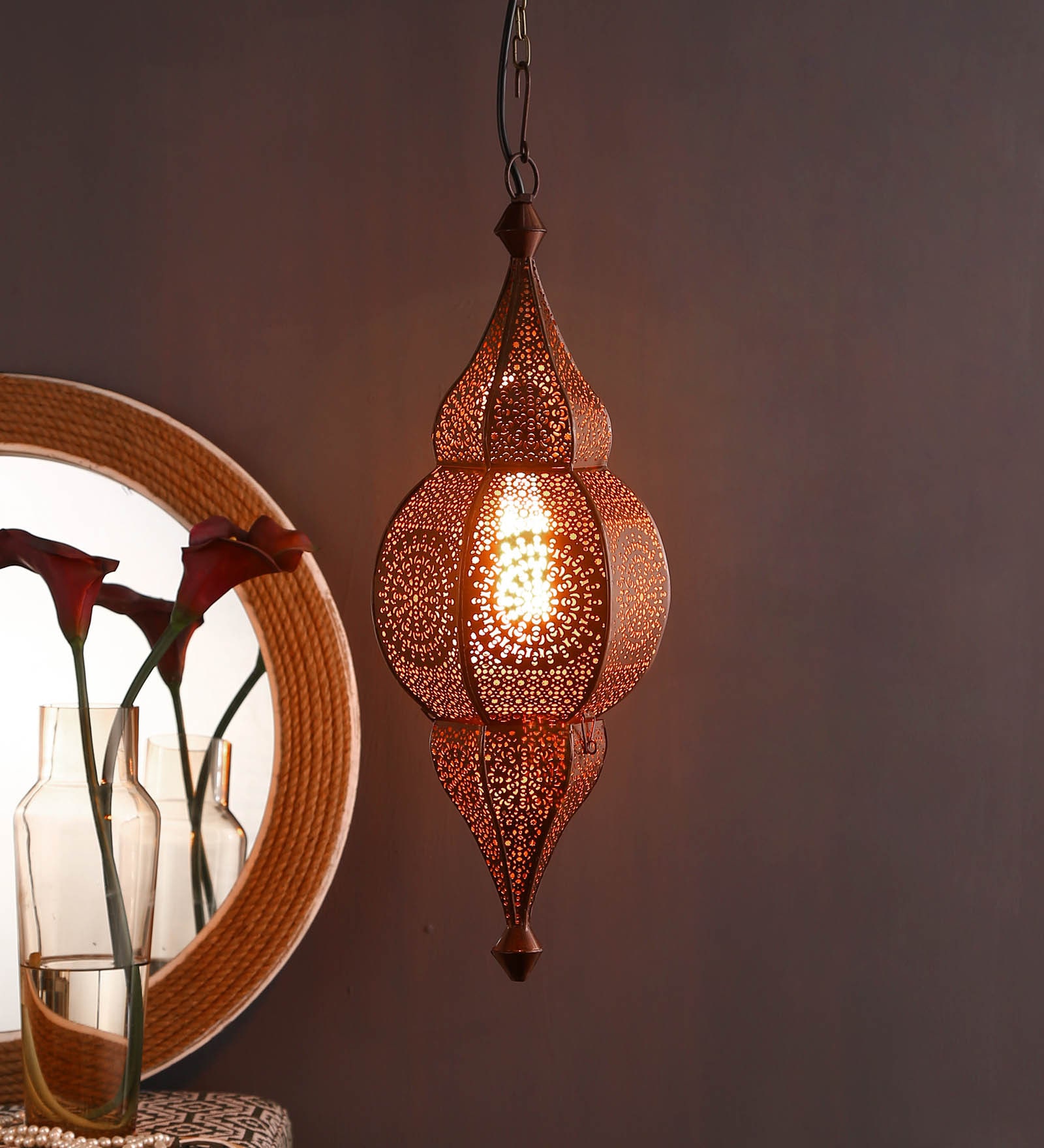 Copper Metal Single Hanging Lights