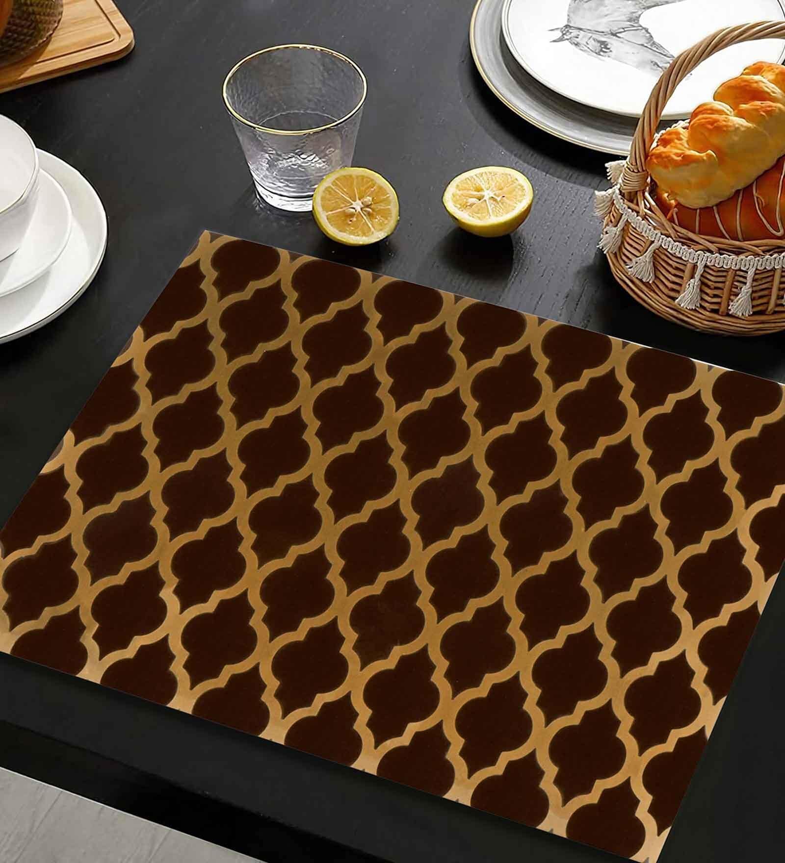 Copper Multicolor (12 X 18 ) MDF Wood 1Pc Table Placemats