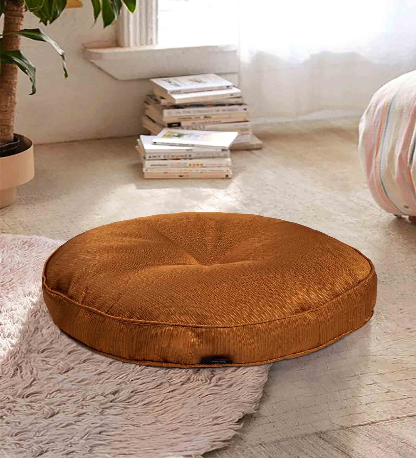 Copper Solid Polyester 22x22 Inches Floor Cushion