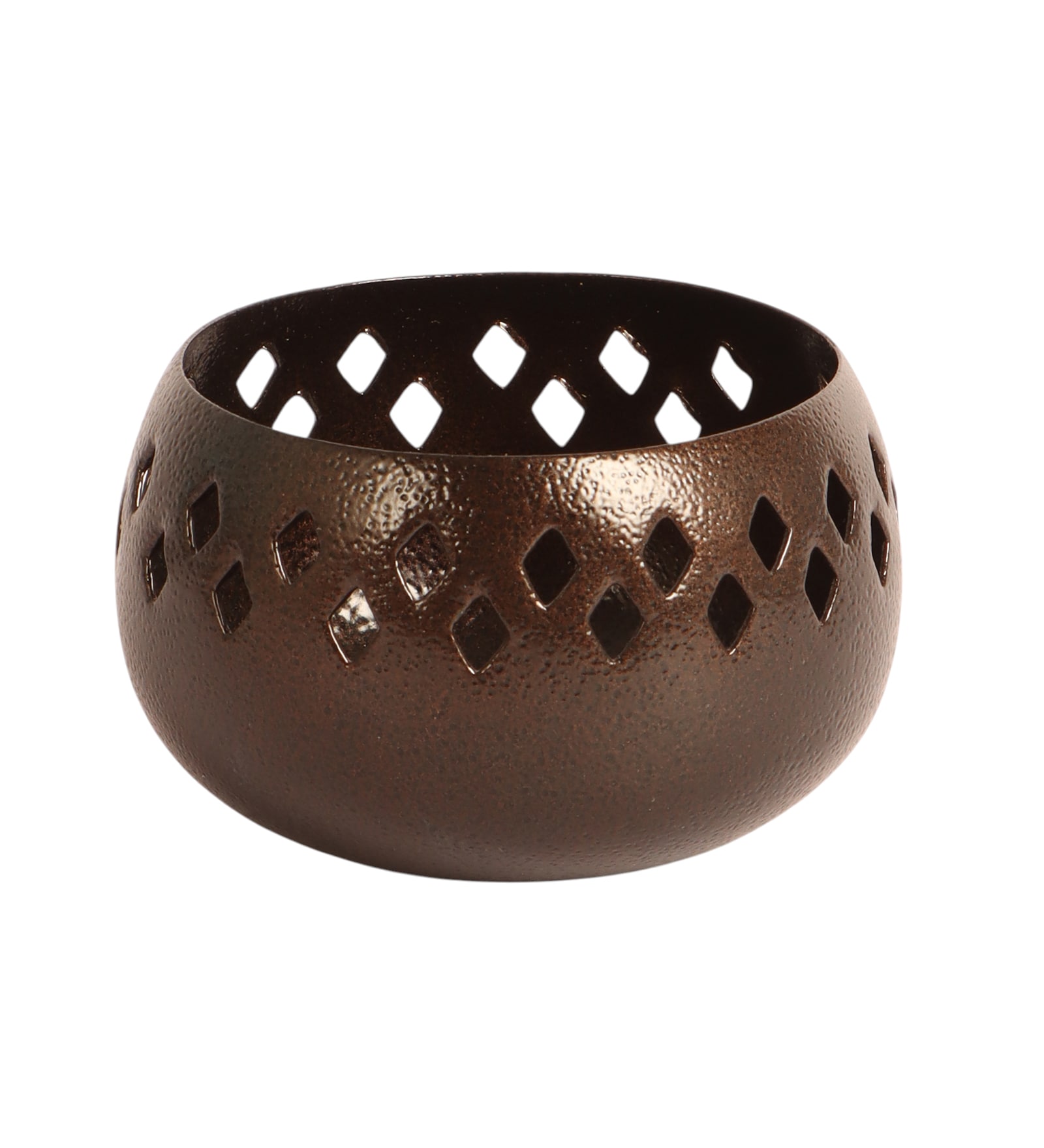 Copper Textured Etching Tealight Holder