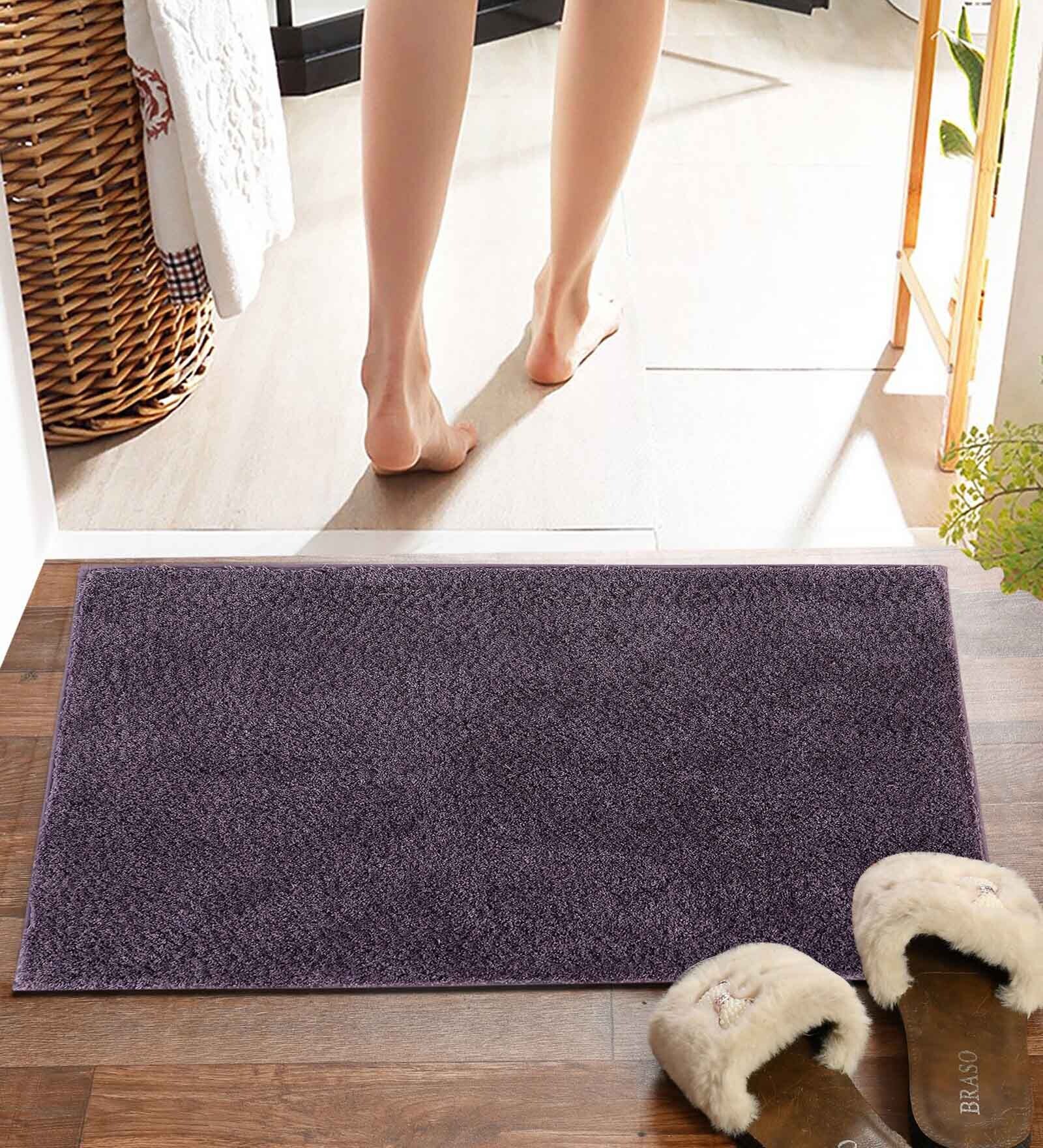 Coral  Solid MicroFibre 14x10 Inches Antiskid Bath Mats