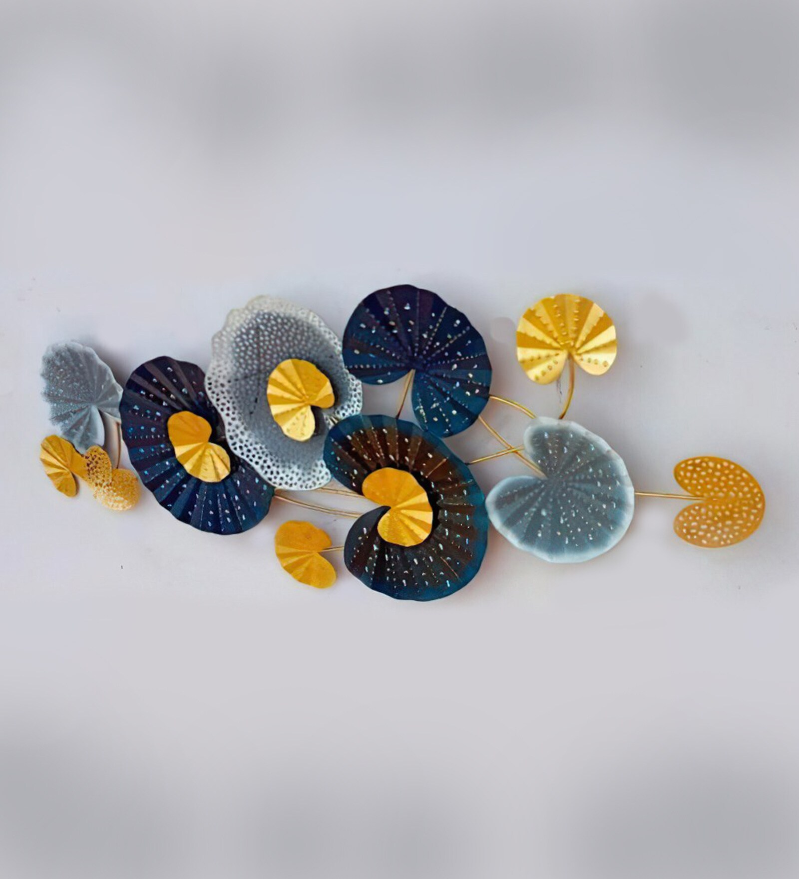 Coral Abstract Metal Art In Multicolour