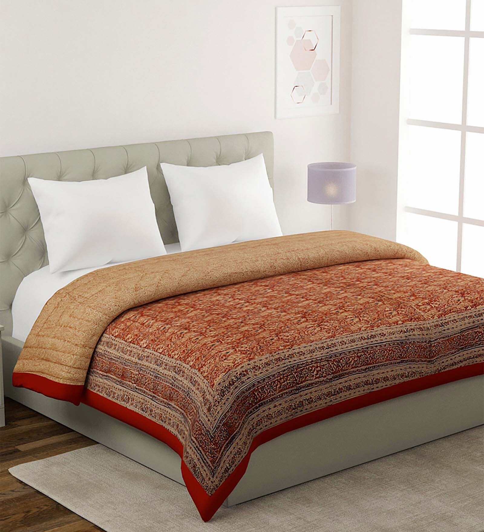 Coral Cotton 170 GSM Double Bed Quilt
