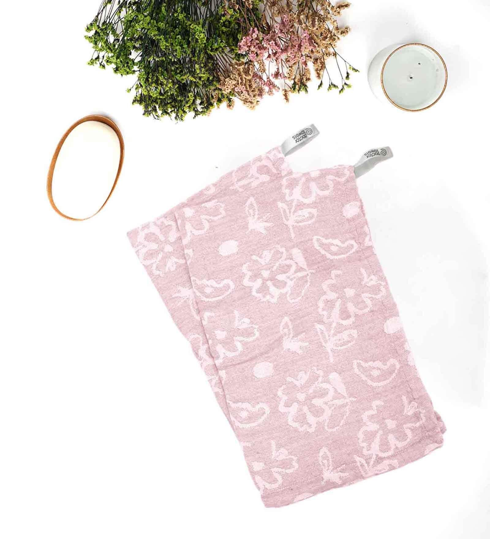 Coral Banana Jacquard Floral 250 GSM 2 Pcs Hand Towel