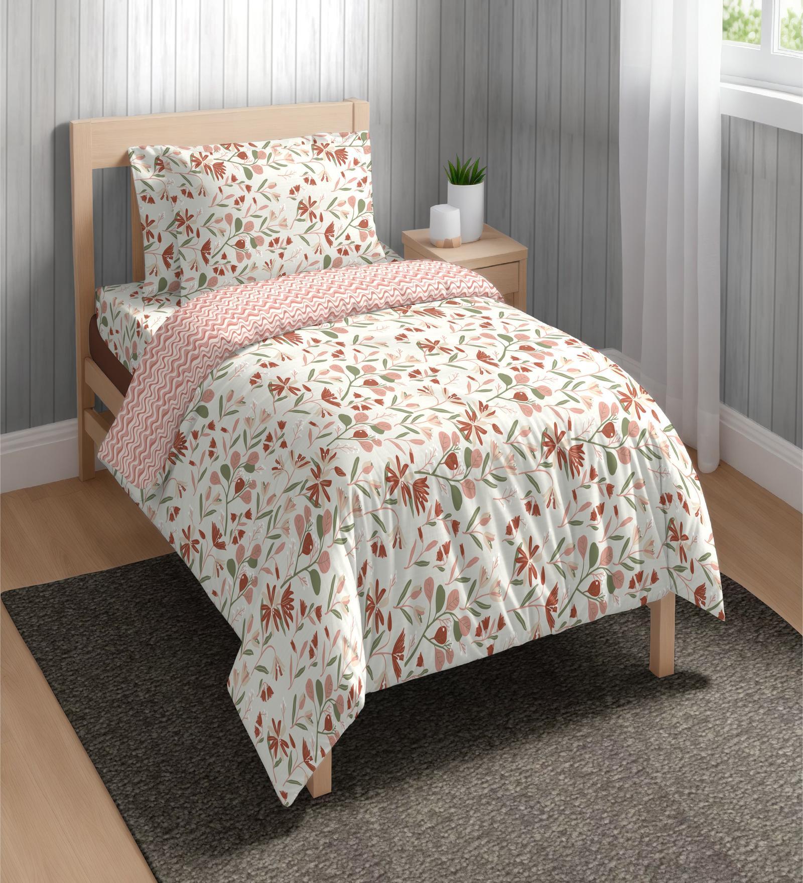 Coral Cotton Floral 150 GSM Single Bed Comforter
