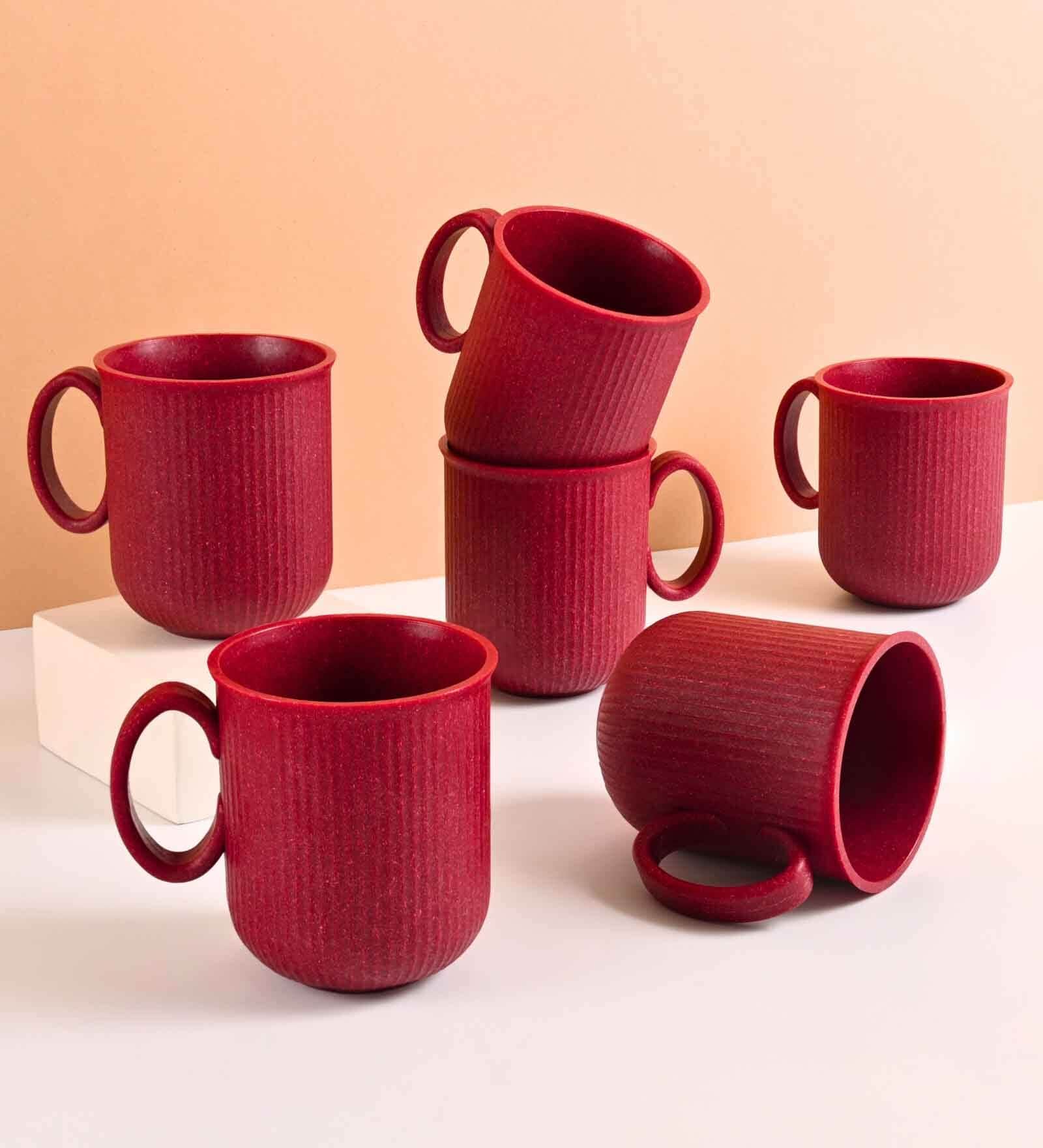 Coral Statement Coffee Mug 350 ml (6 Pc)Rice Husk Biocomposite