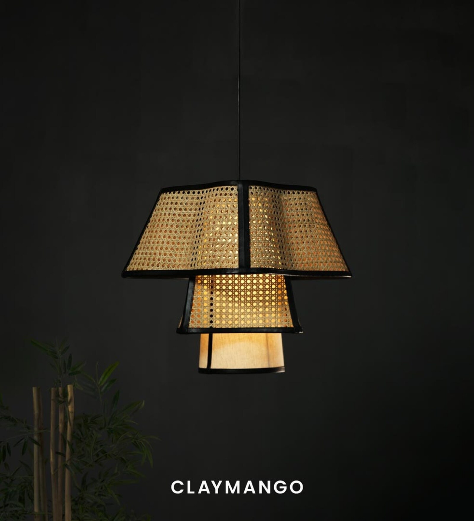 Coralis Pendant Lamp with Natural Bamboo Mesh